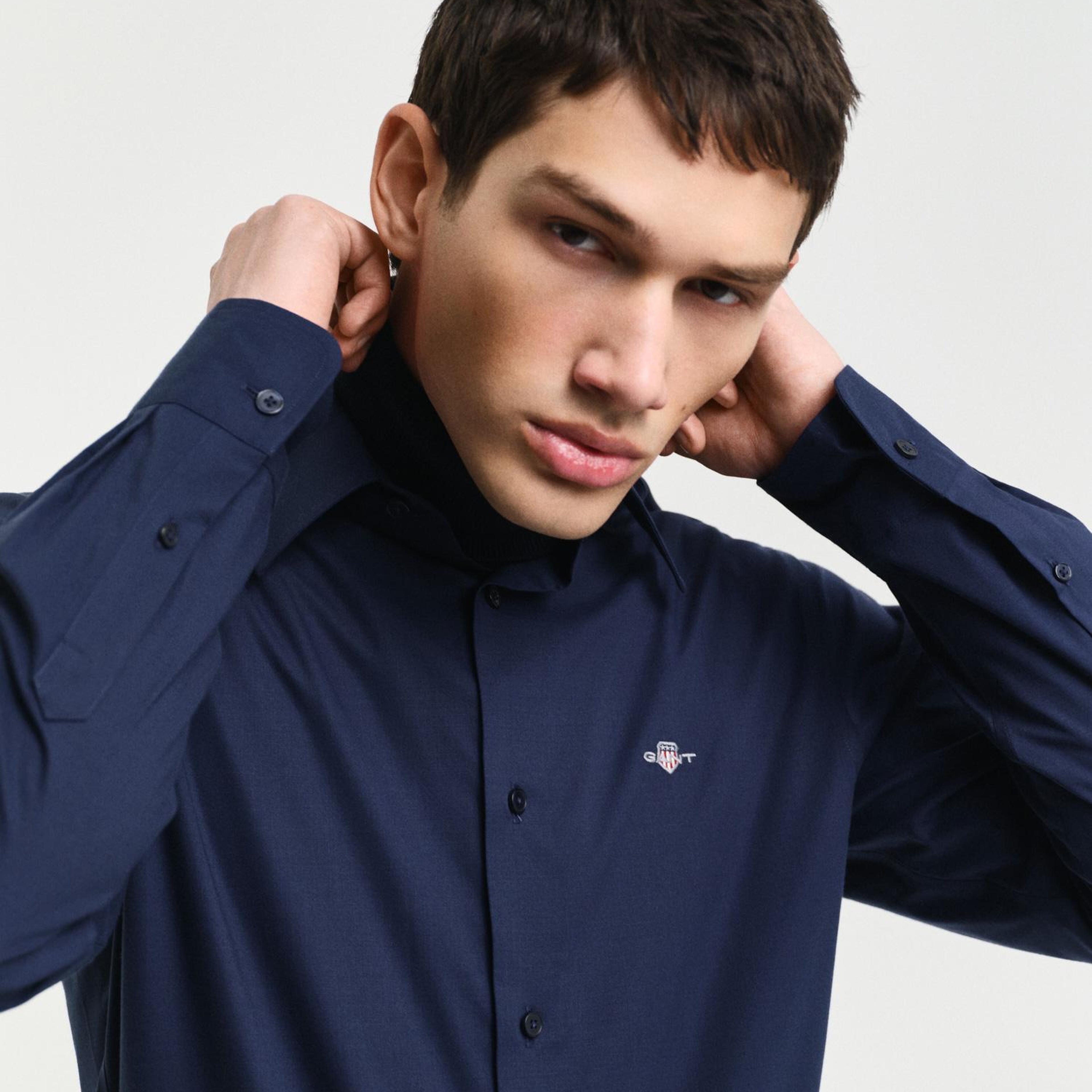 Gant Erkek Lacivert Slim Fit Gömlek