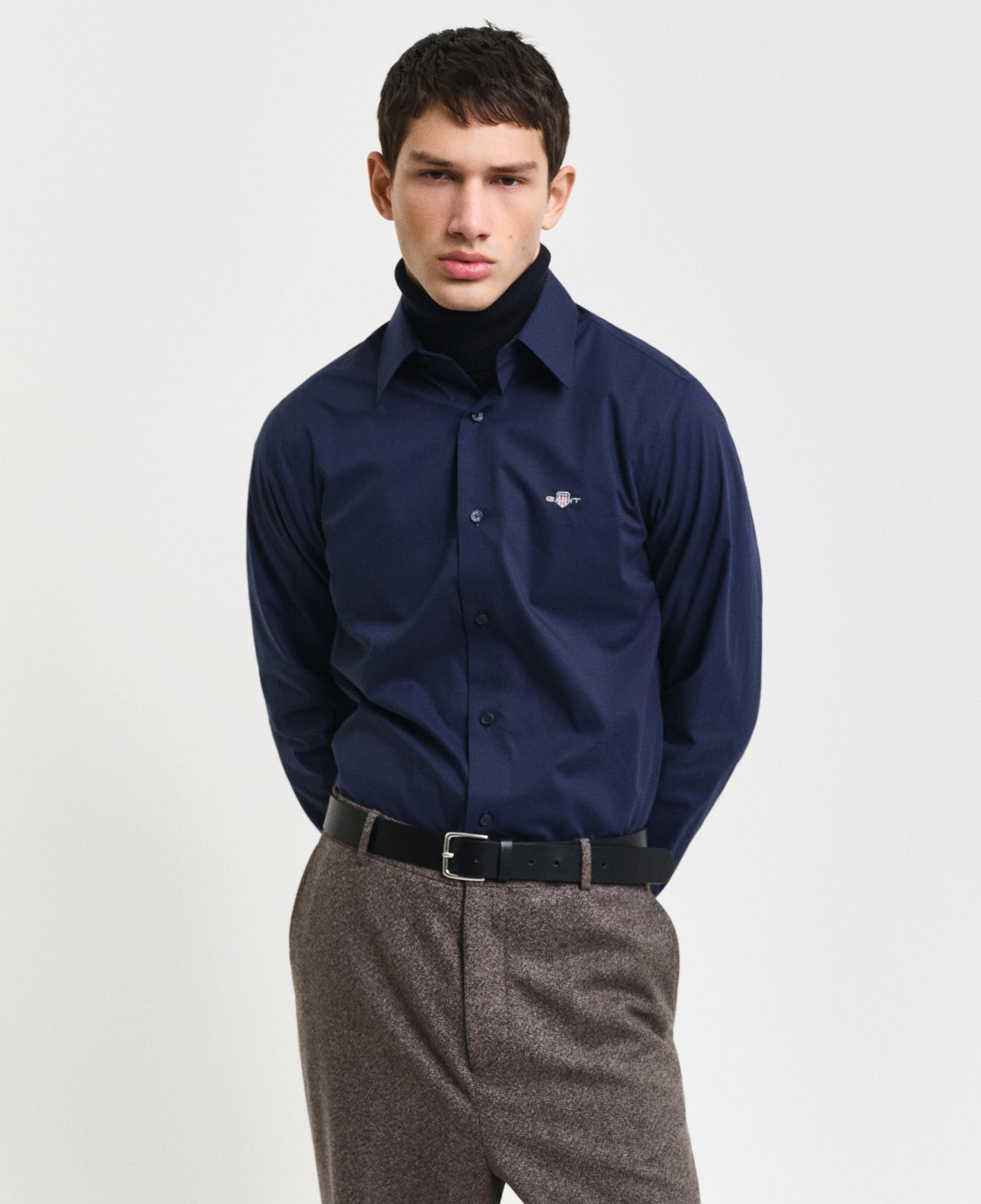 Gant Erkek Lacivert Slim Fit Gömlek