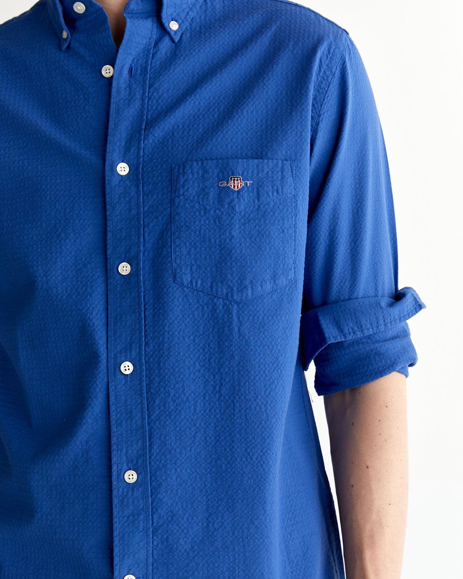 GANT Erkek Lacivert Regular Fit Düğmeli Yaka Gömlek