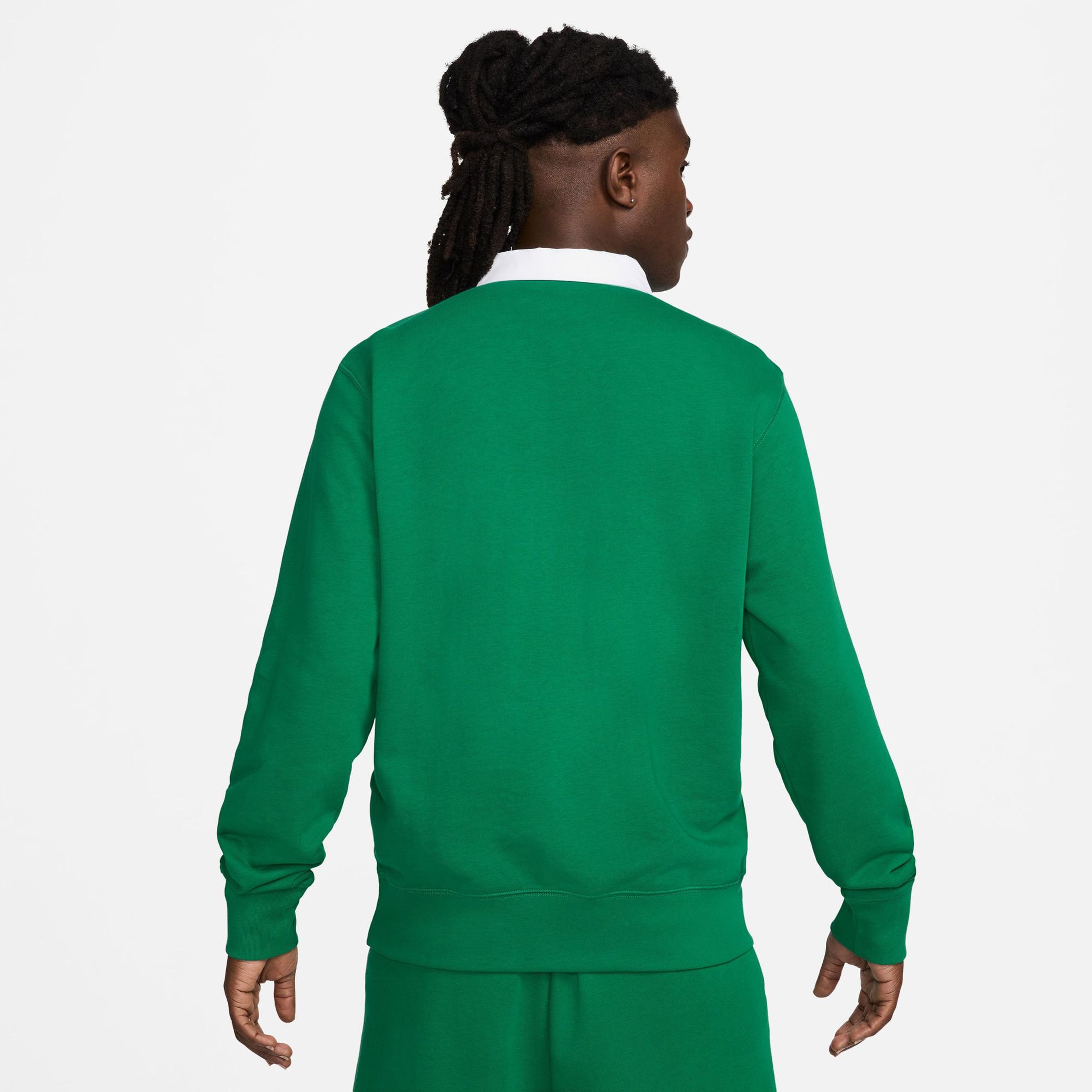 Nike Club Fleece Erkek Yeşil Uzun Kollu T-Shirt