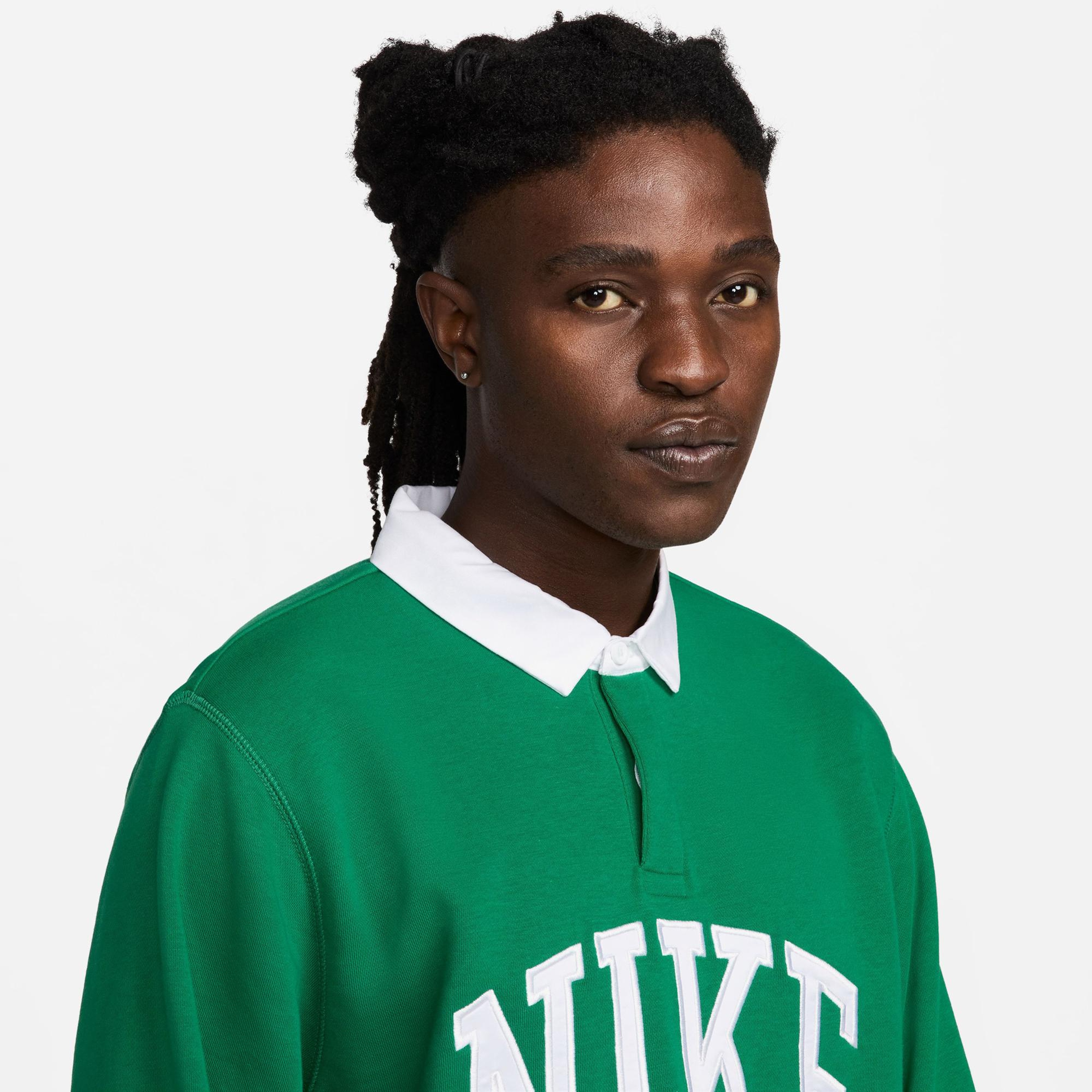 Nike Club Fleece Erkek Yeşil Uzun Kollu T-Shirt