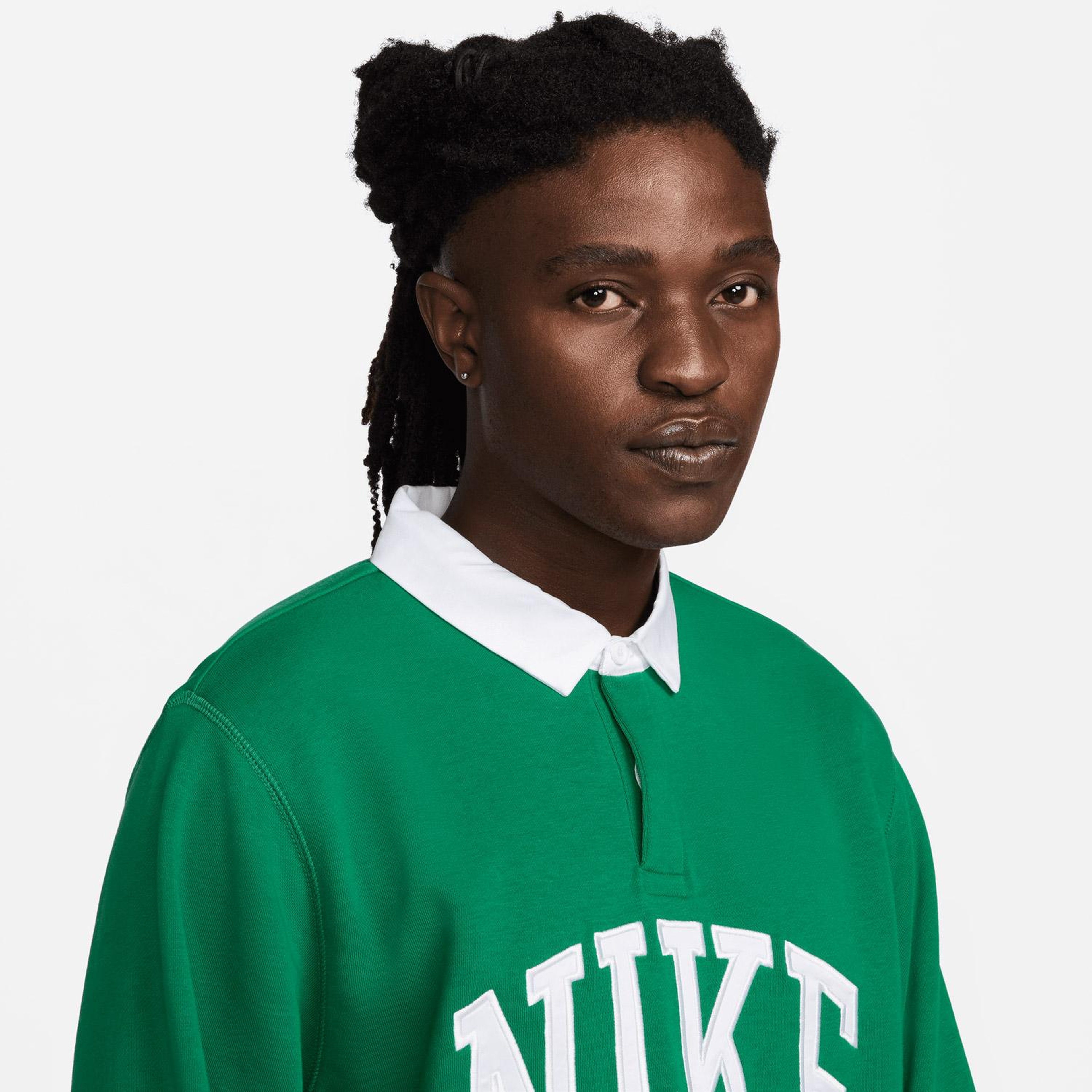 Nike Club Fleece Erkek Yeşil Uzun Kollu T-Shirt