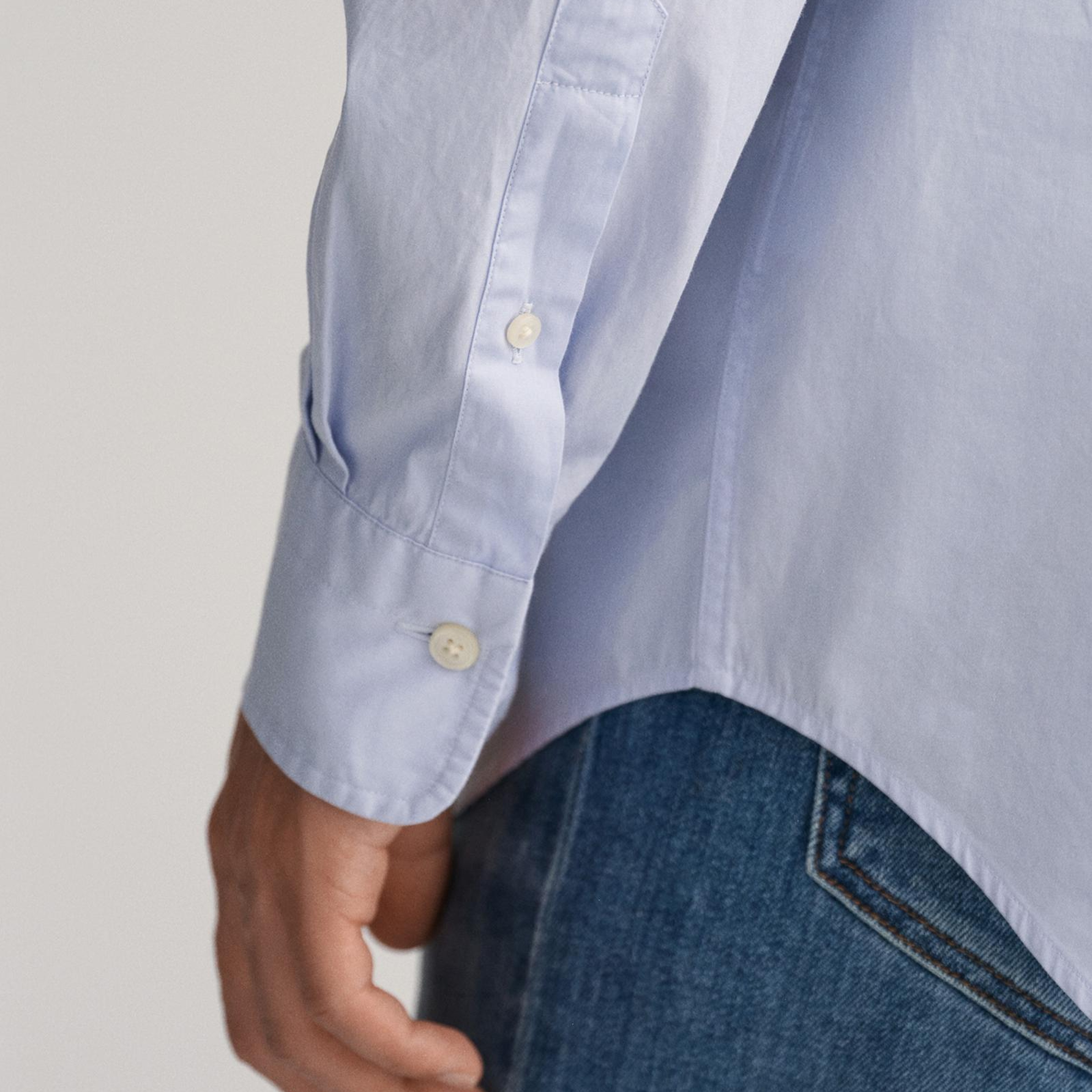 GANT Erkek Mavi Regular Fit Logolu Gömlek