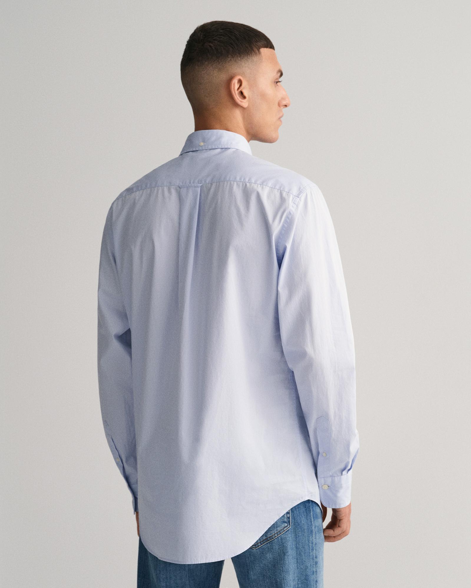 GANT Erkek Mavi Regular Fit Logolu Gömlek