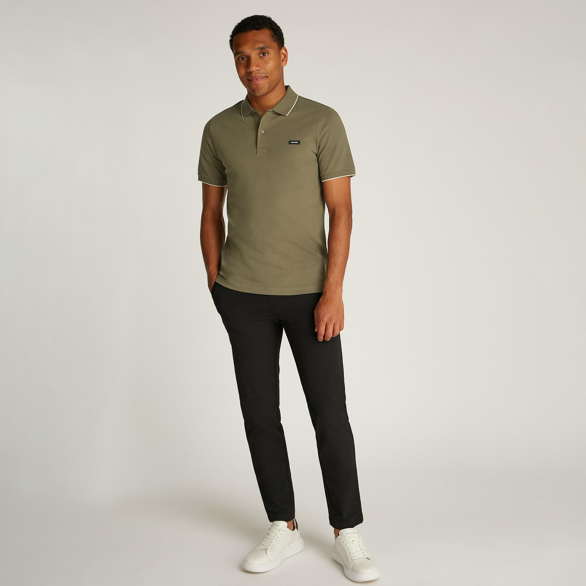 Calvin Klein Erkek Haki Polo