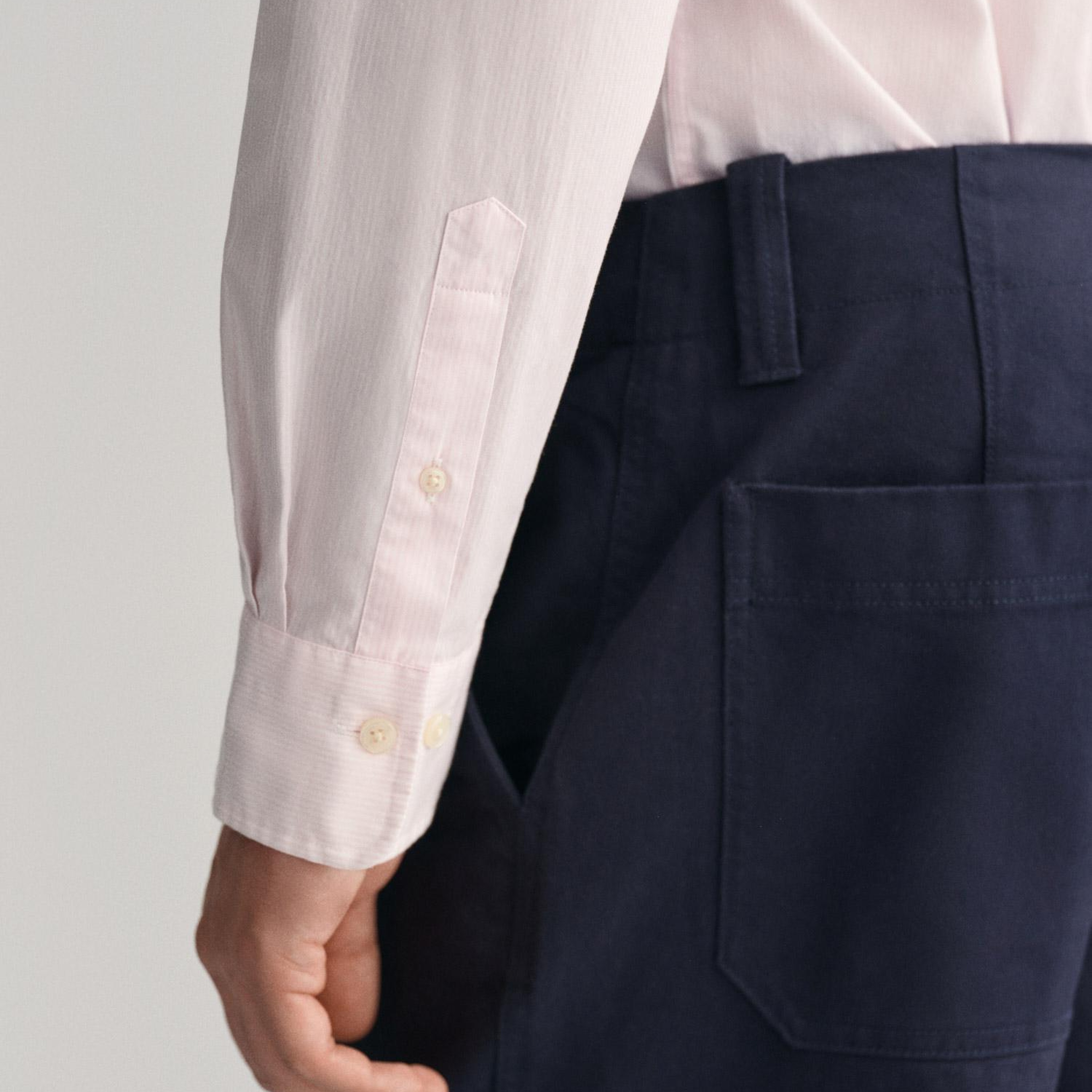 GANT Erkek Pembe Regular Fit Çizgili Düğmeli Yaka Gömlek