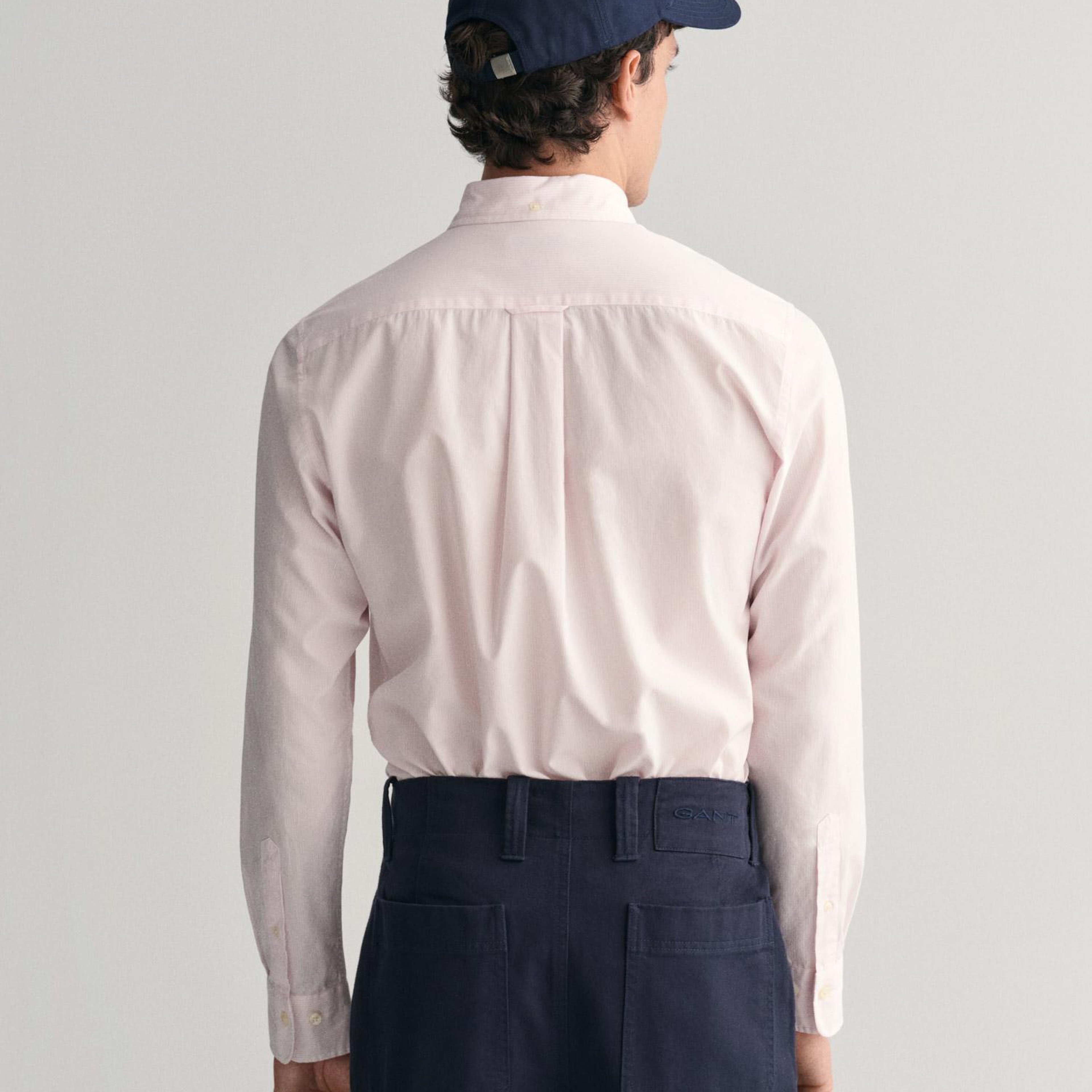 GANT Erkek Pembe Regular Fit Çizgili Düğmeli Yaka Gömlek