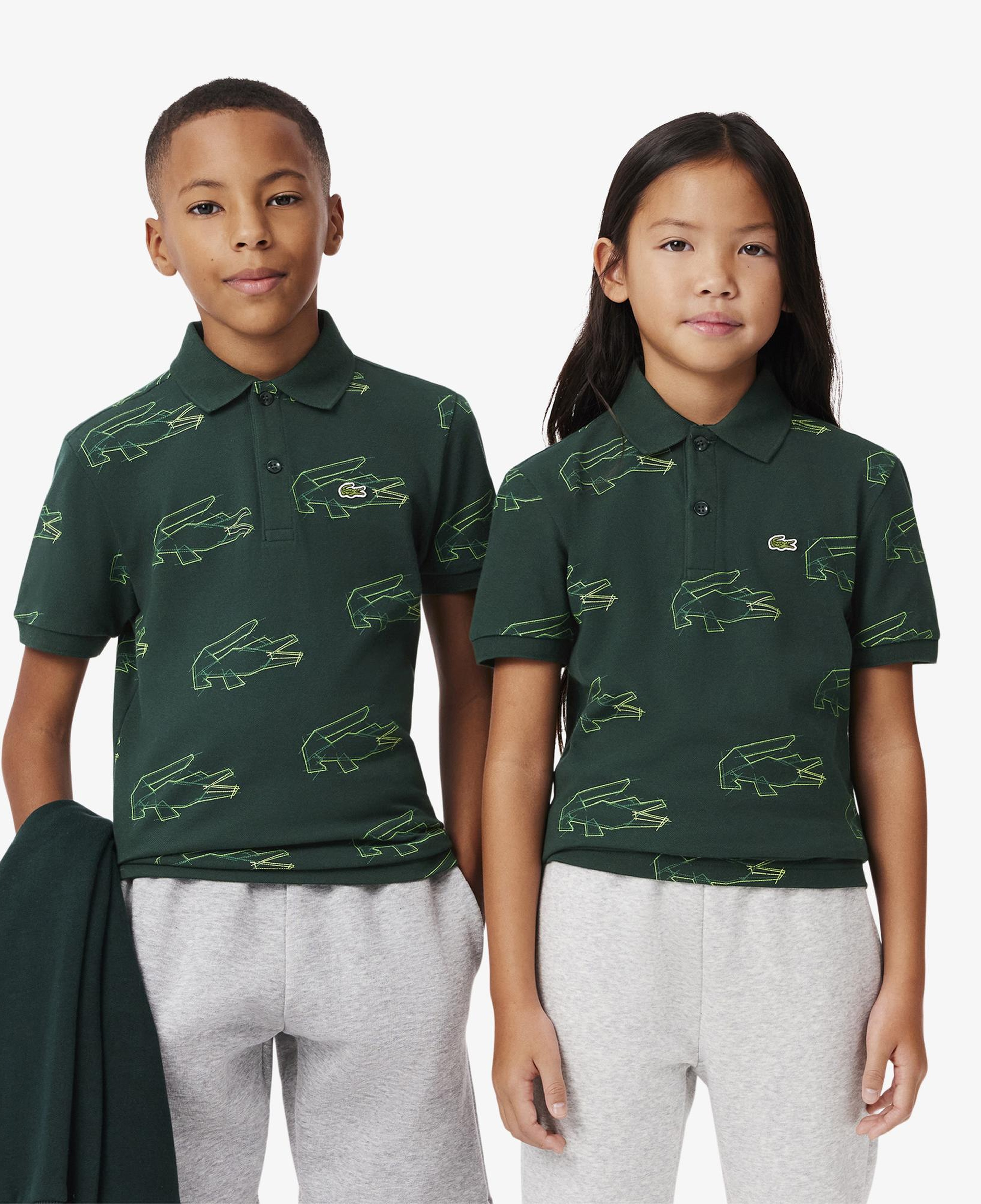 Lacoste Çocuk Baskılı Koyu Yeşil Polo