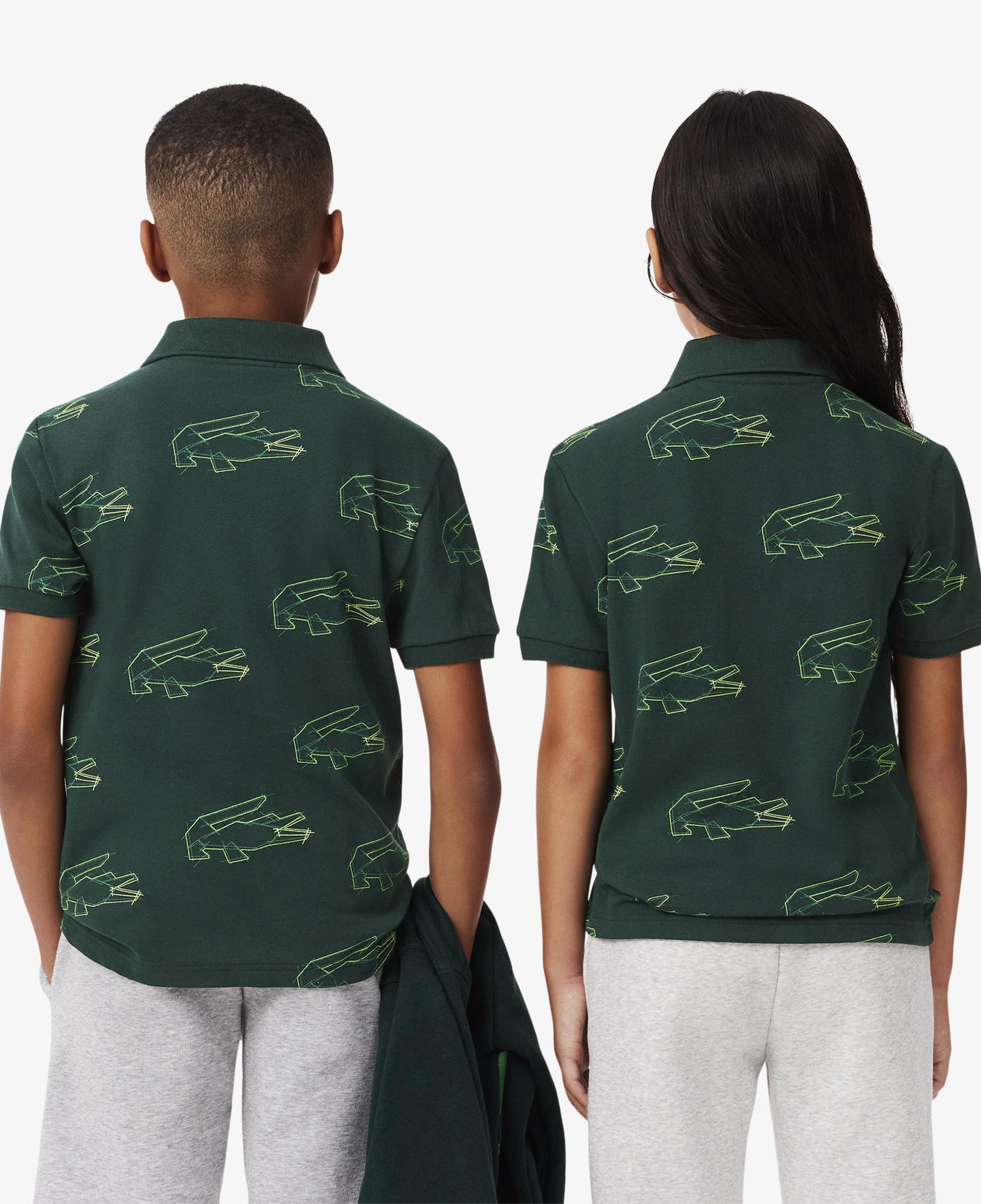 Lacoste Çocuk Baskılı Koyu Yeşil Polo