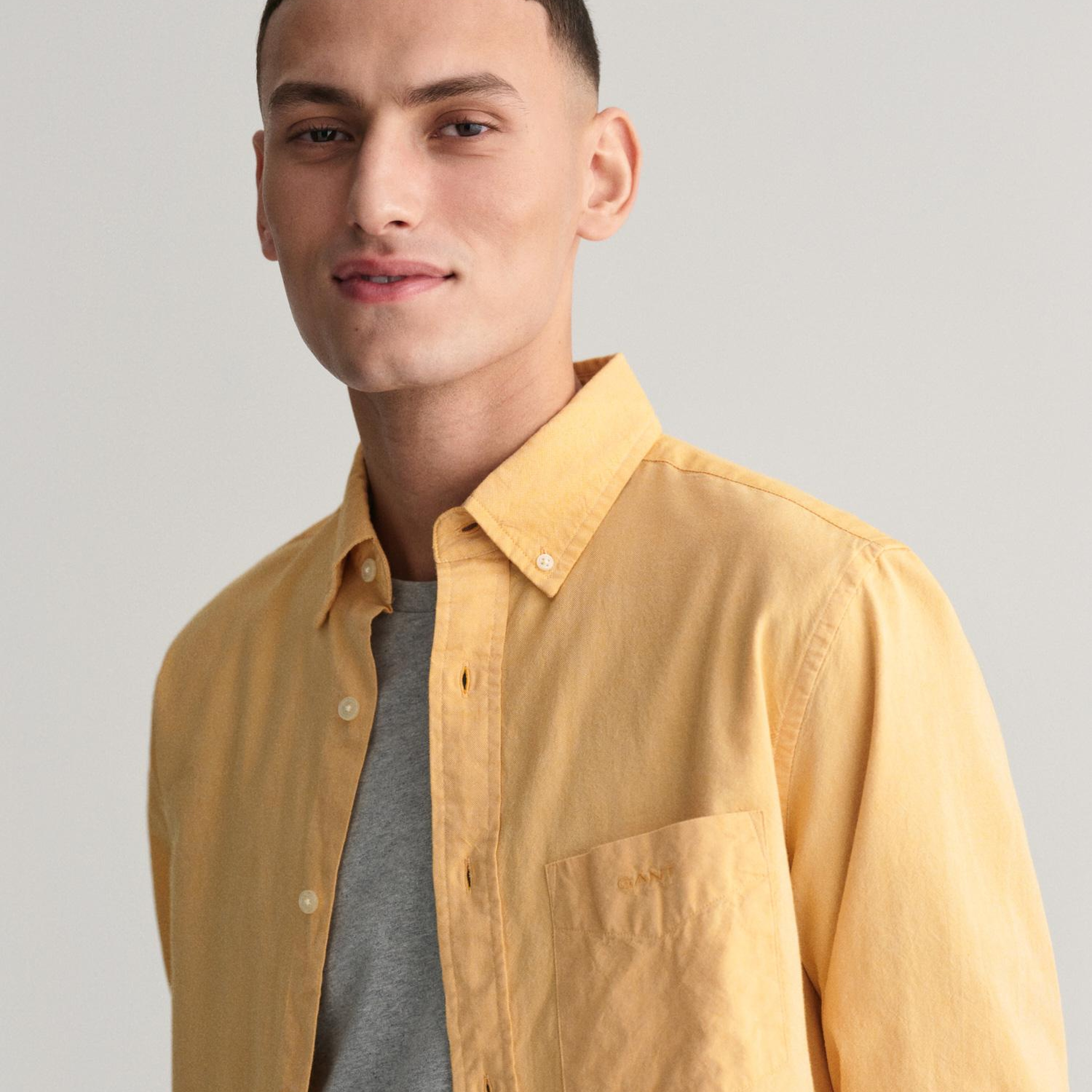 GANT Erkek Sarı Regular Fit Düğmeli Yaka Oxford Gömlek