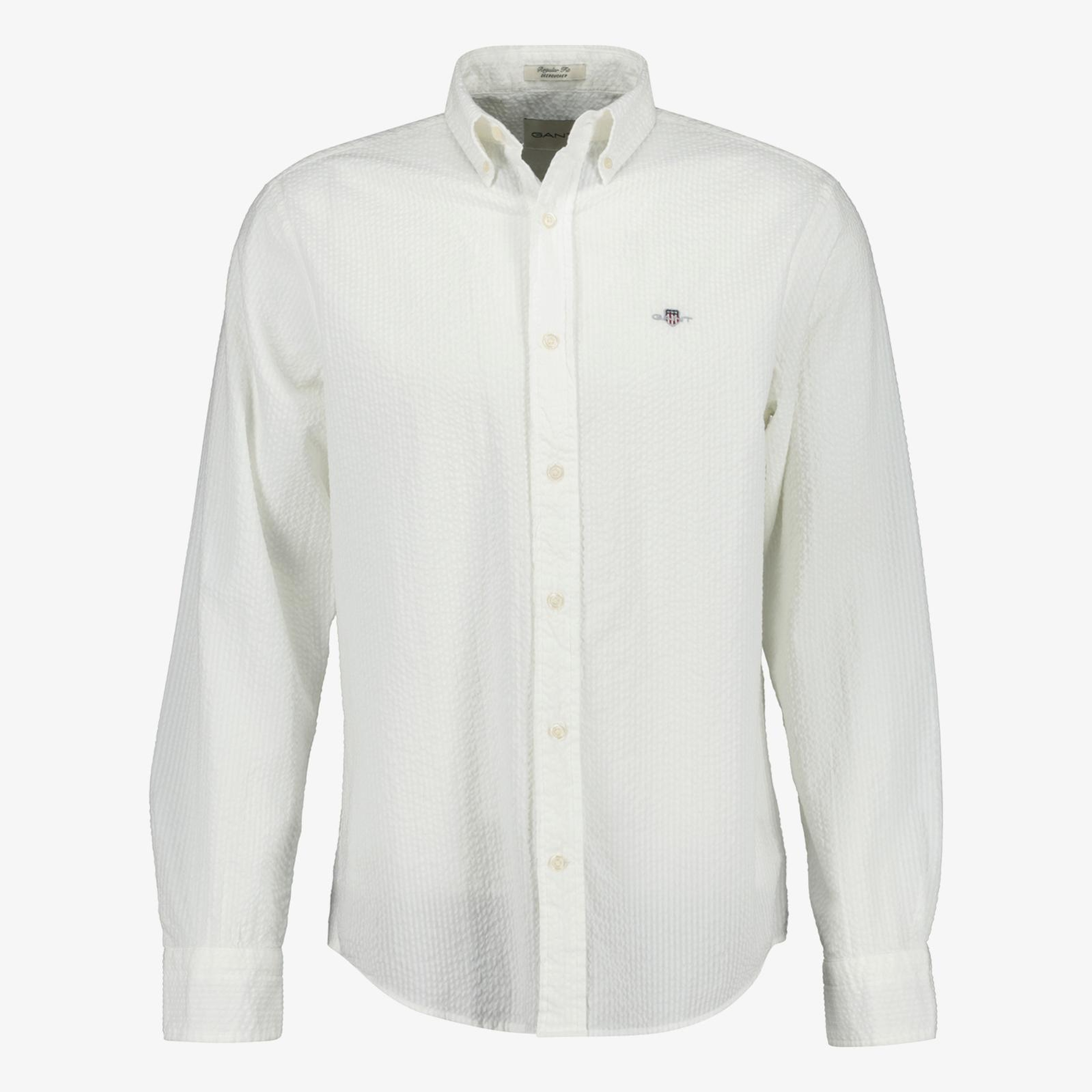 GANT Erkek Beyaz Düğmeli Yaka Logolu Gömlek