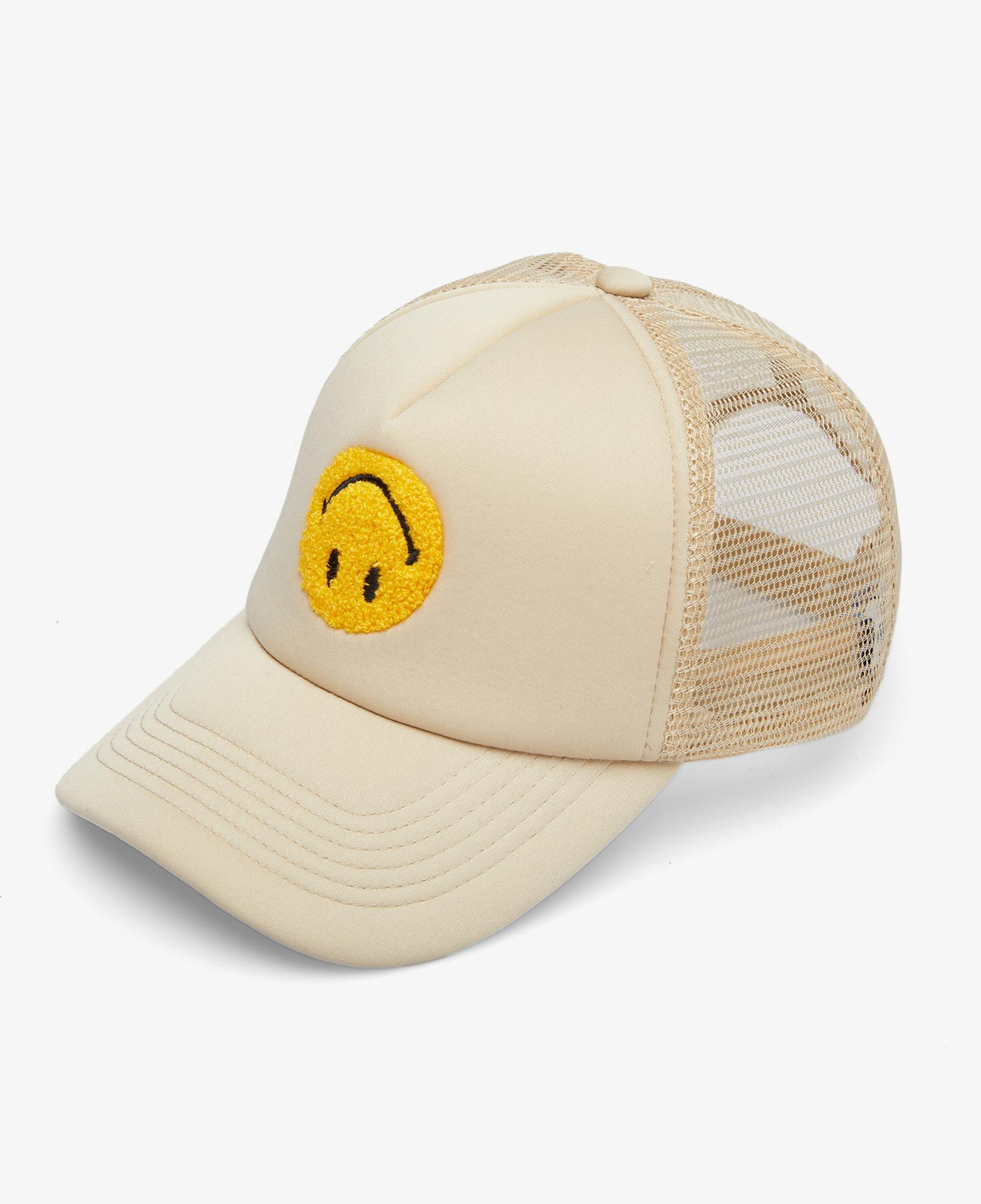 Market Smiley Upside Down Erkek Krem Şapka