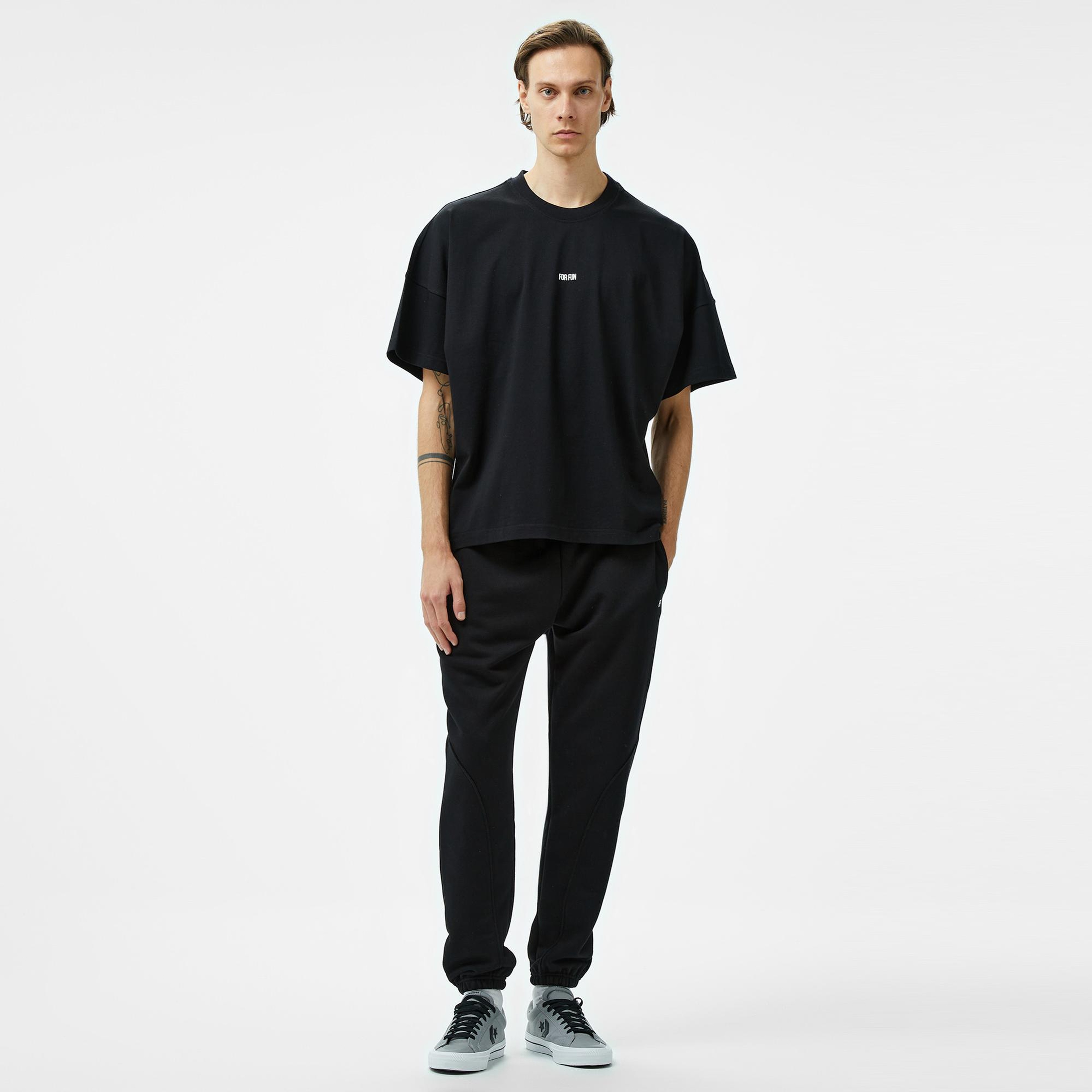 Forfun Blurred Dreams Oversize Dropshoulder Erkek Siyah T-Shirt