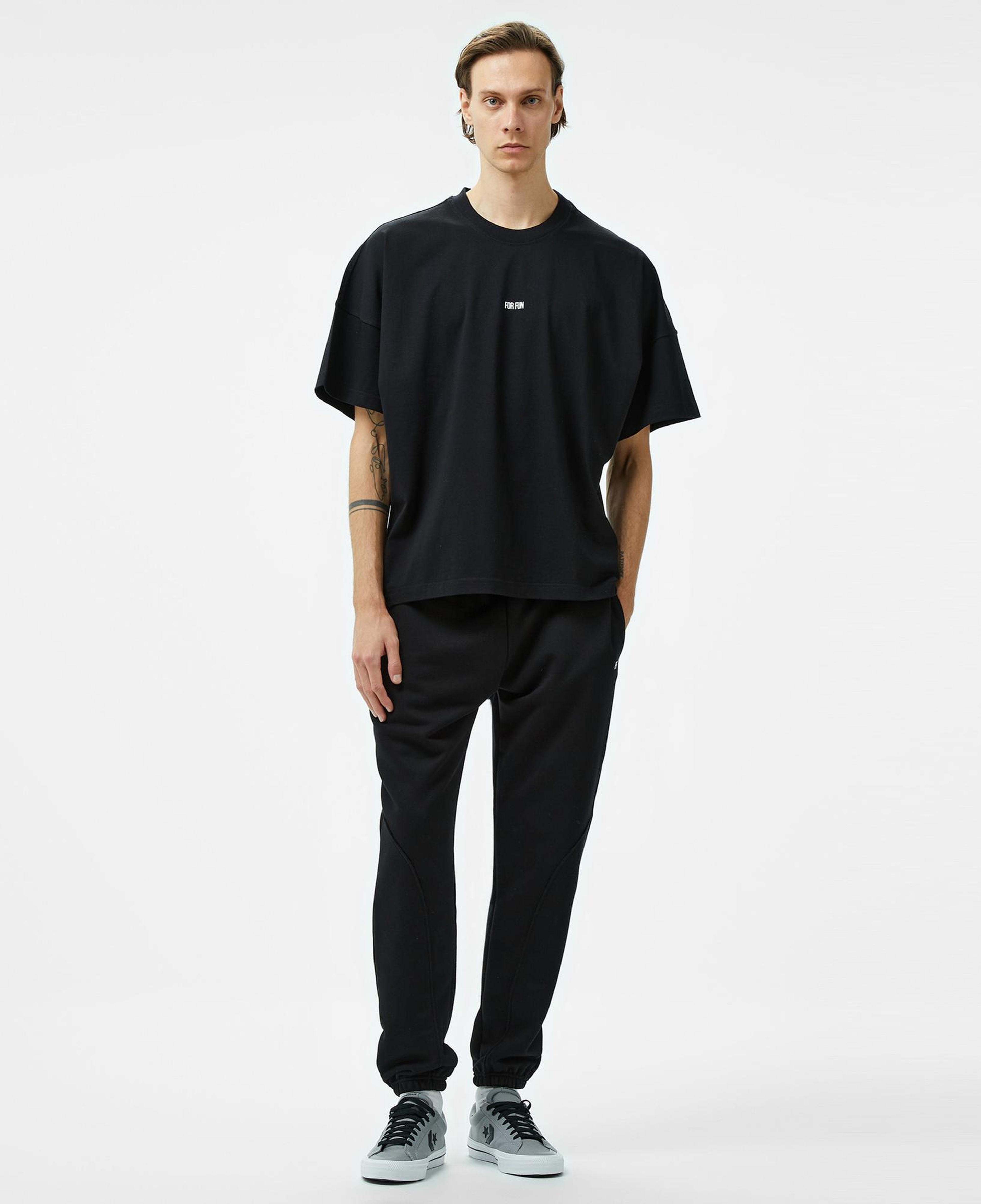 Forfun Blurred Dreams Oversize Dropshoulder Erkek Siyah T-Shirt