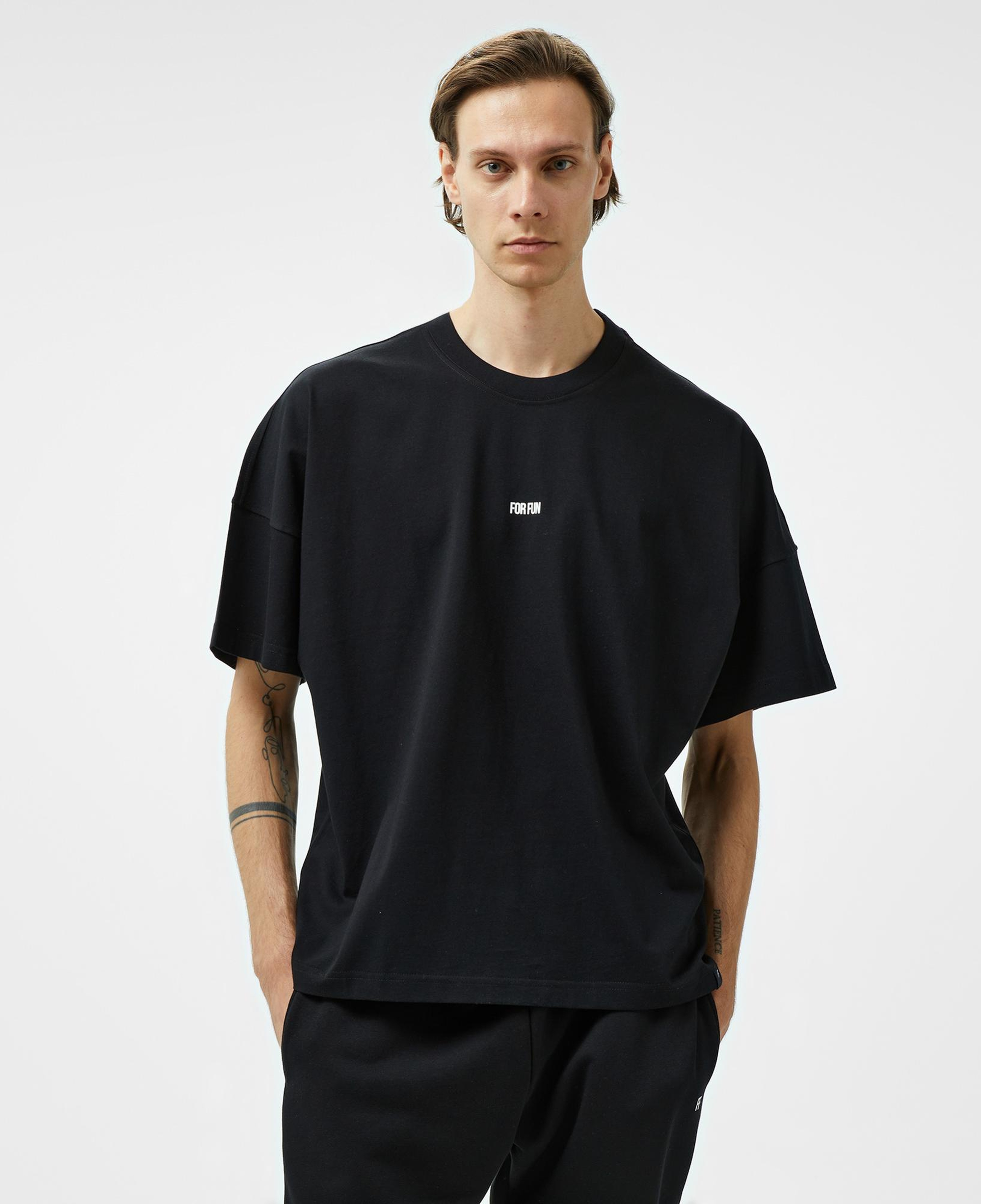 Forfun Blurred Dreams Oversize Dropshoulder Erkek Siyah T-Shirt