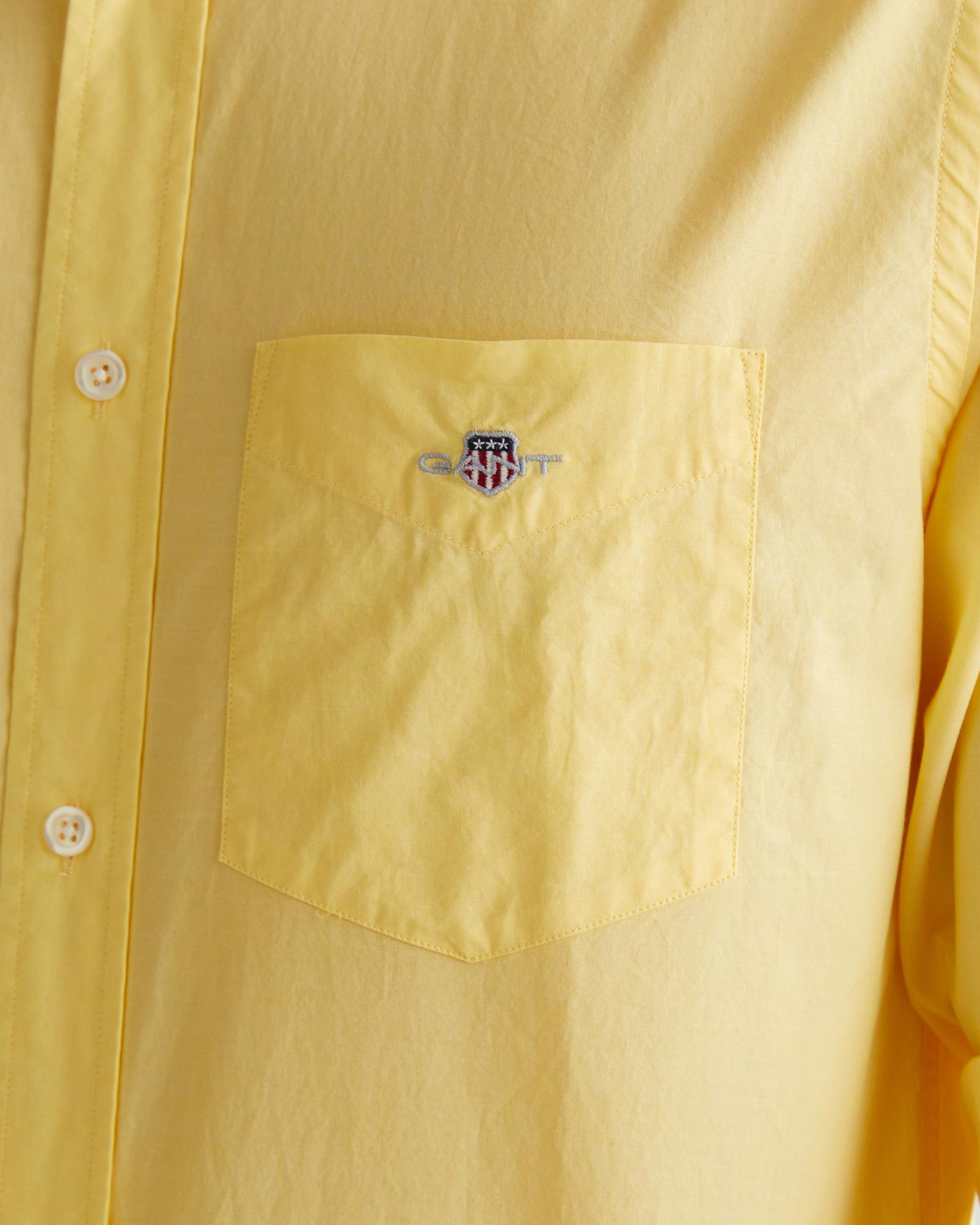 GANT Erkek Sarı Regular Fit Düğmeli Yaka Poplin Gömlek