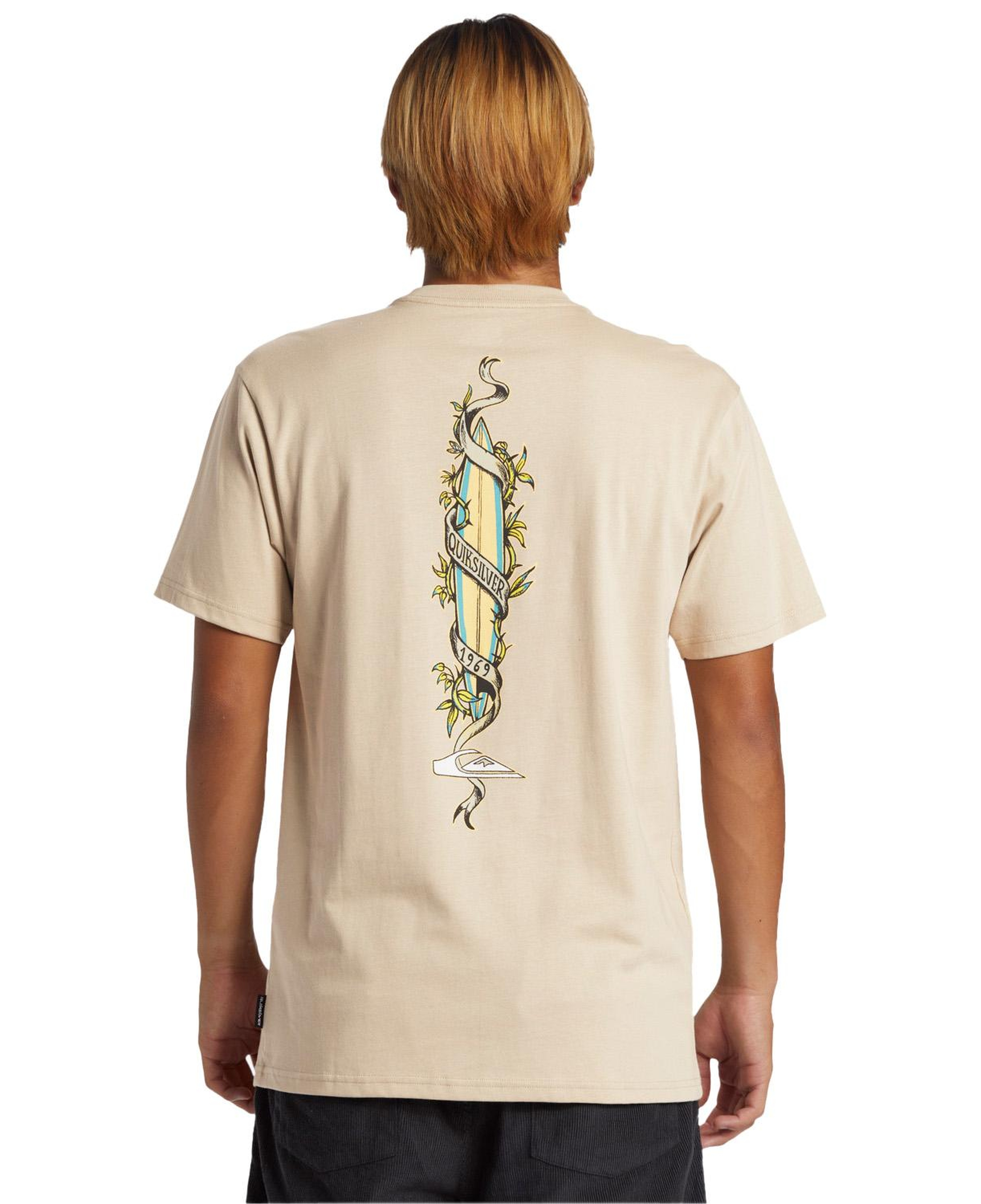 Quiksilver Step Up Mor Erkek Bej Tişört