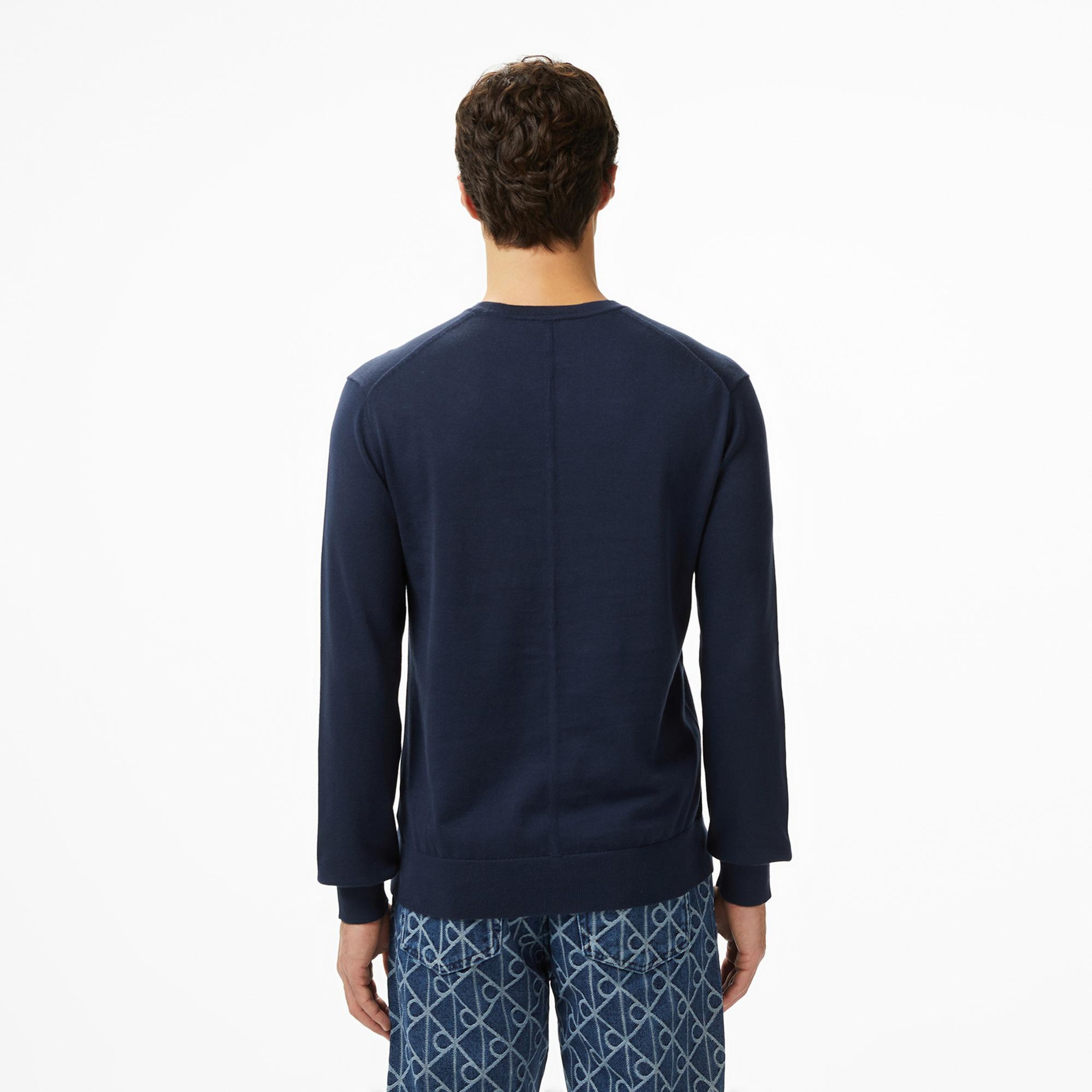 Calvin Klein Supima Cotton Crew Erkek Mavi Triko