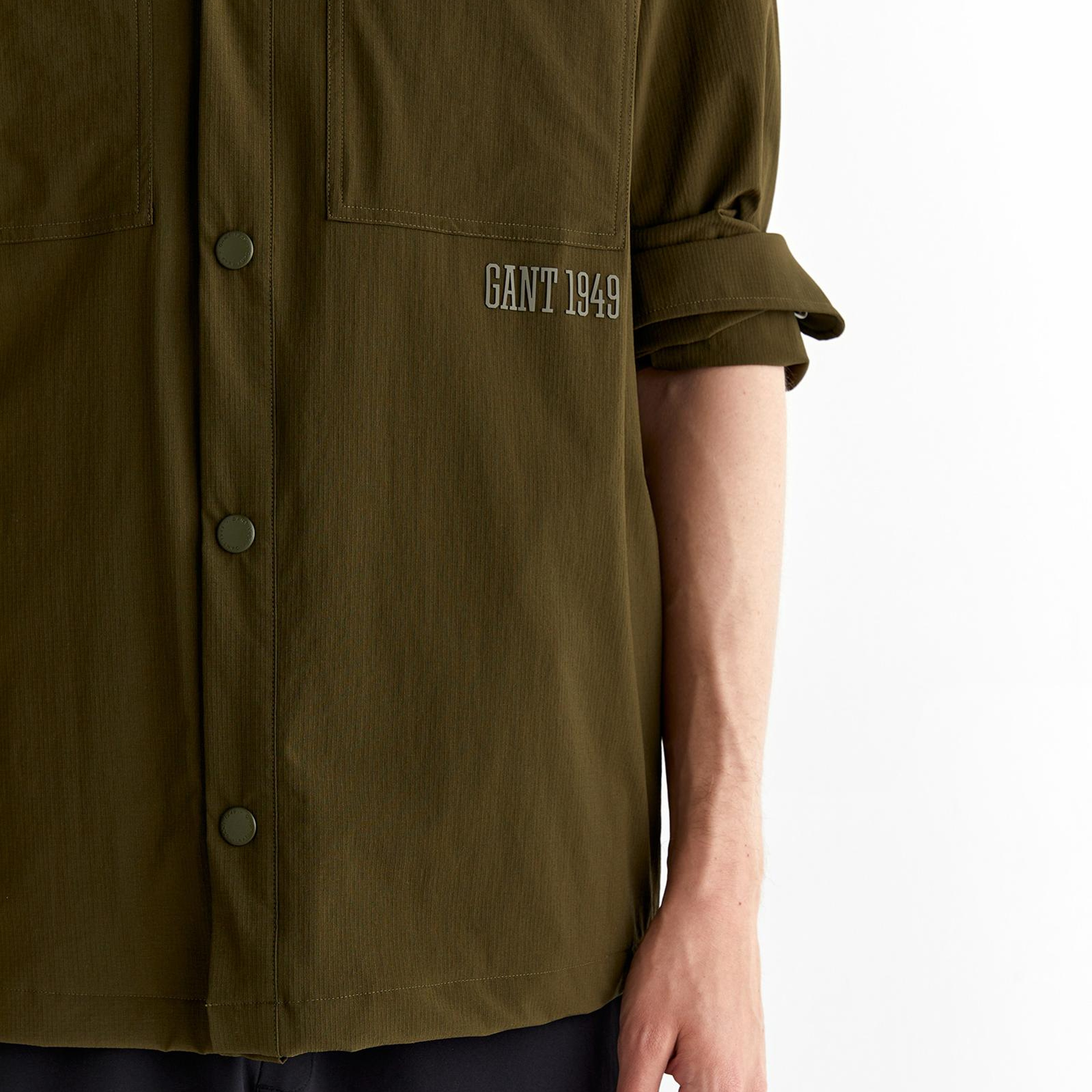 GANT Erkek Yeşil Relaxed Fit Klasik Yaka Gömlek