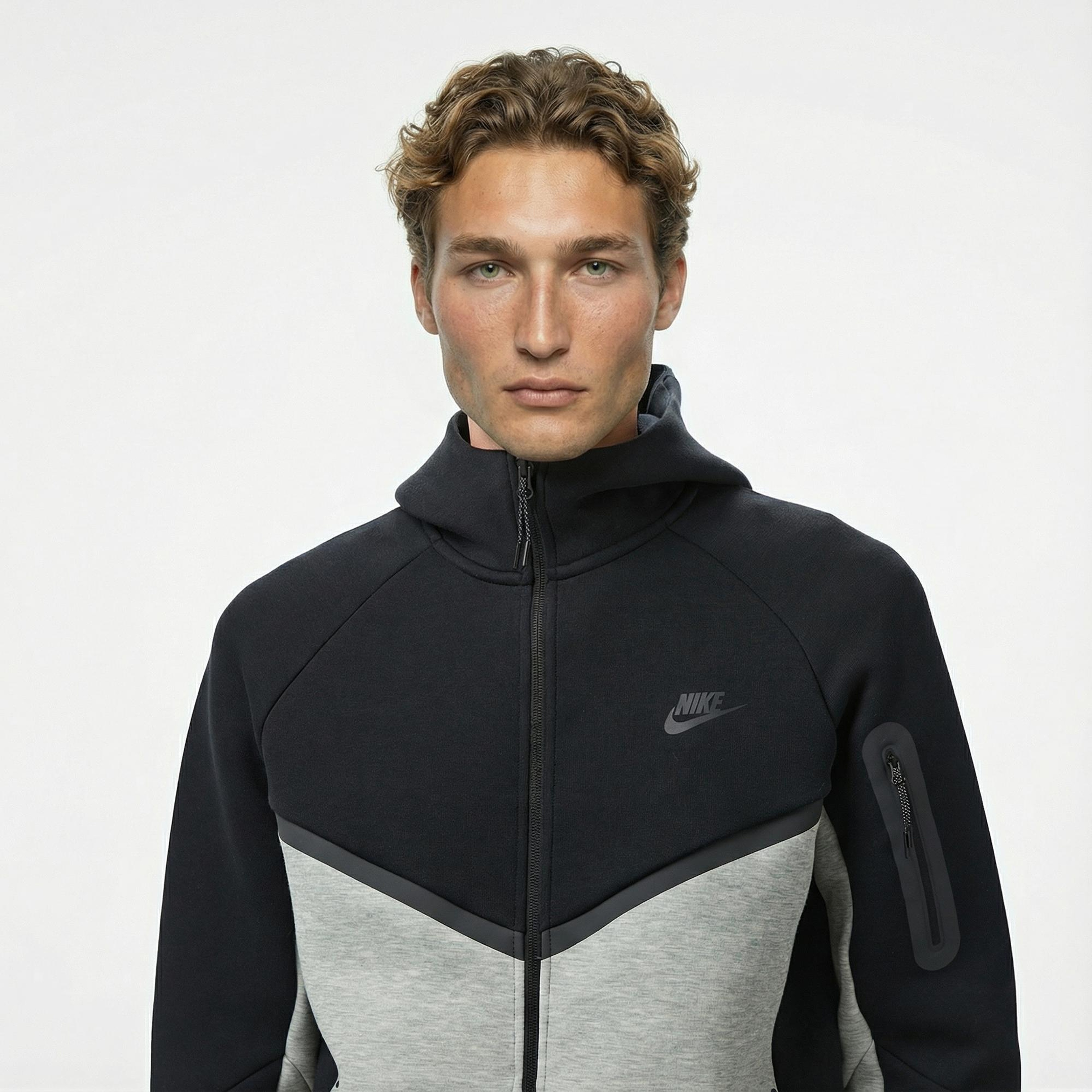 Nike Tech Fleece Erkek Gri Kapüşonlu Hoodie