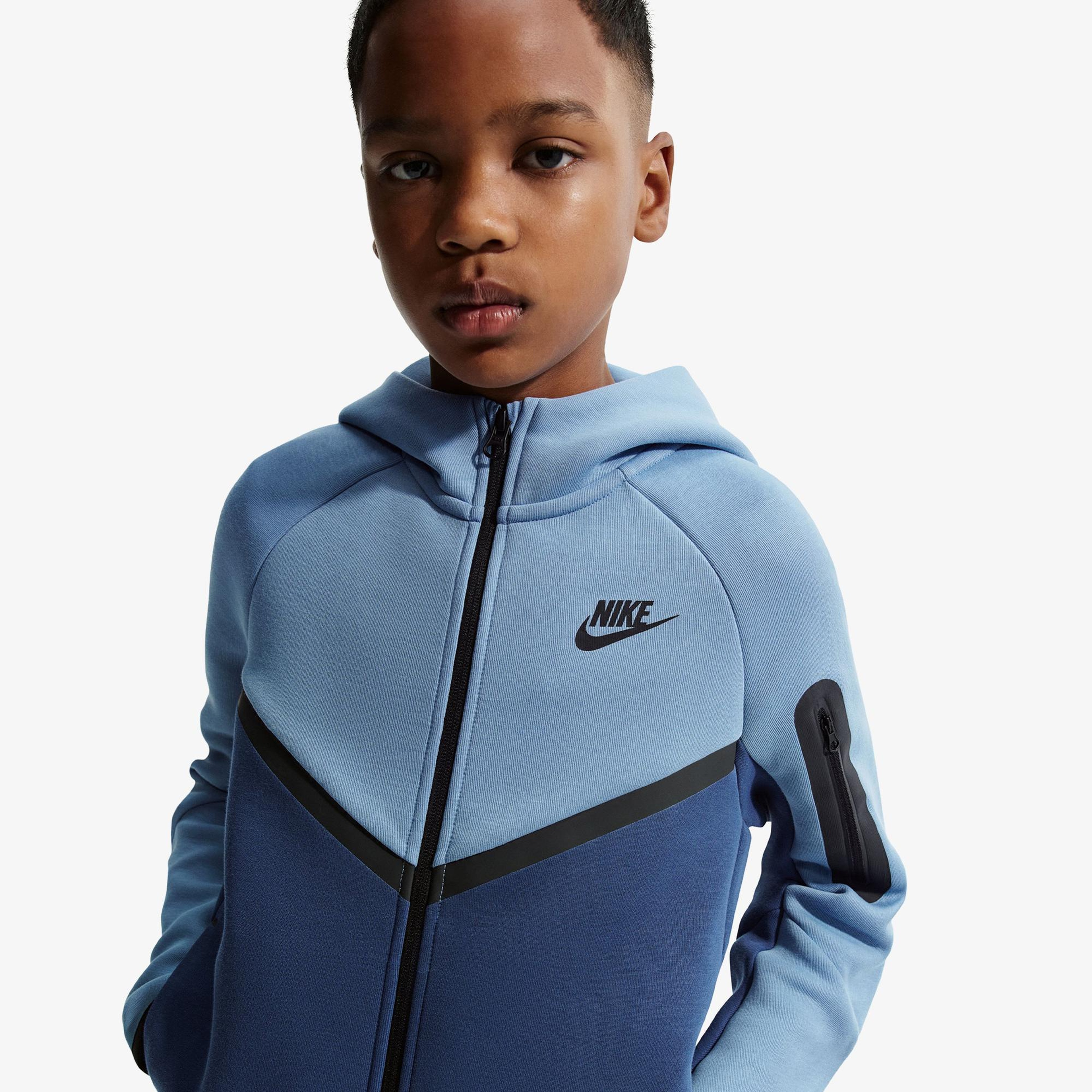 Nike Sportswear Tech Fleece Çocuk Mavi Eşofman Üstü