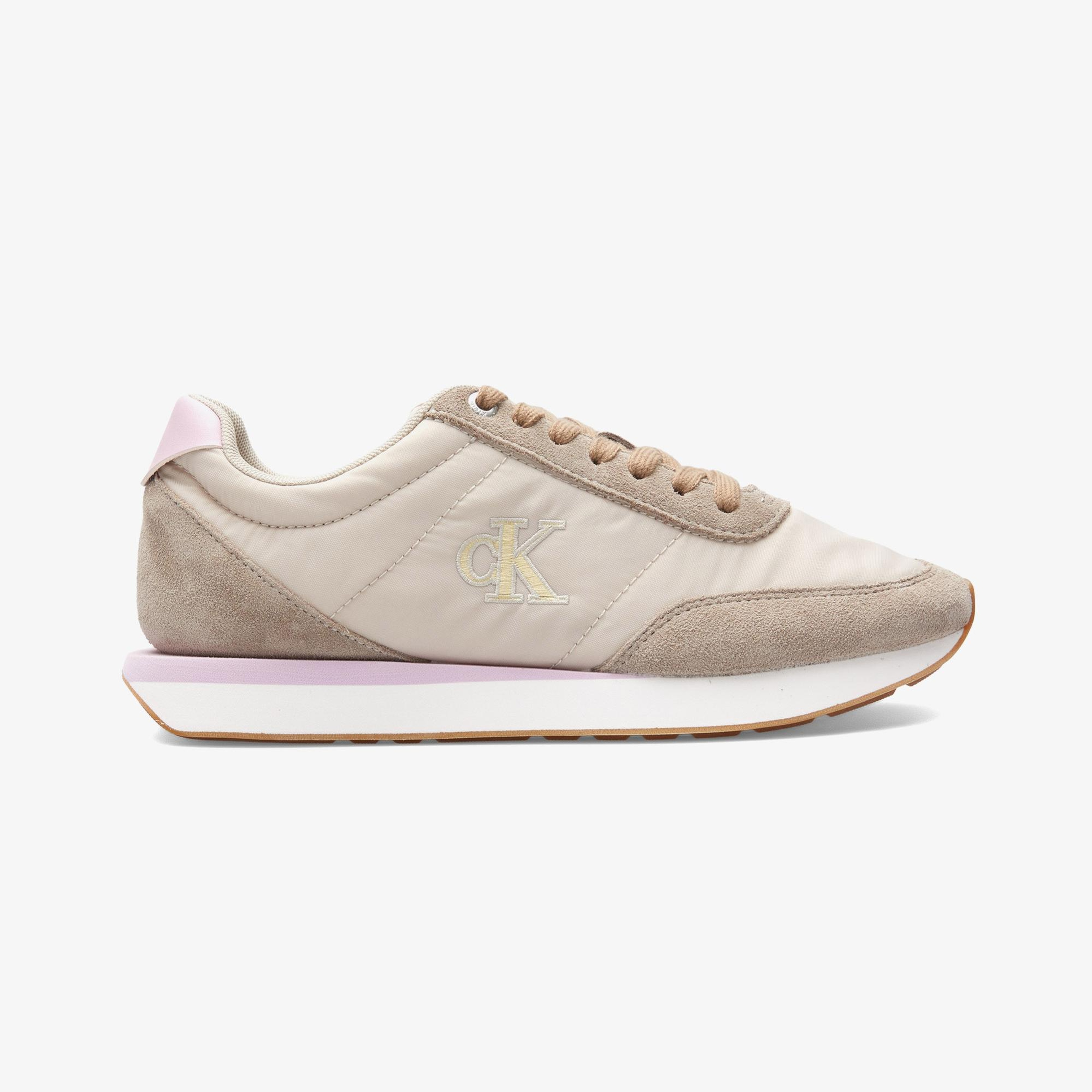 Calvin Klein Retro Runner Lace Up  Kadın Bej Sneaker