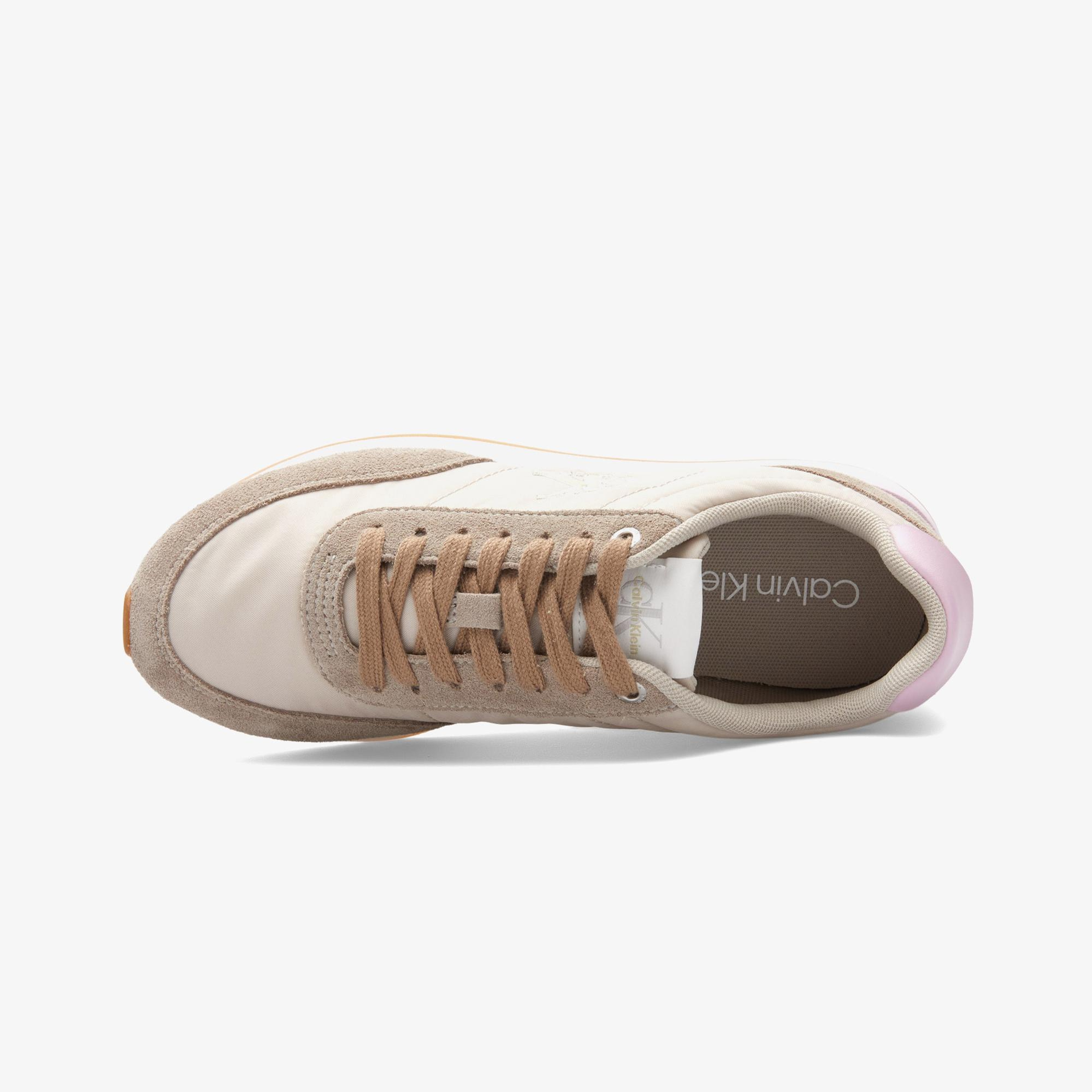 Calvin Klein Retro Runner Lace Up  Kadın Bej Sneaker