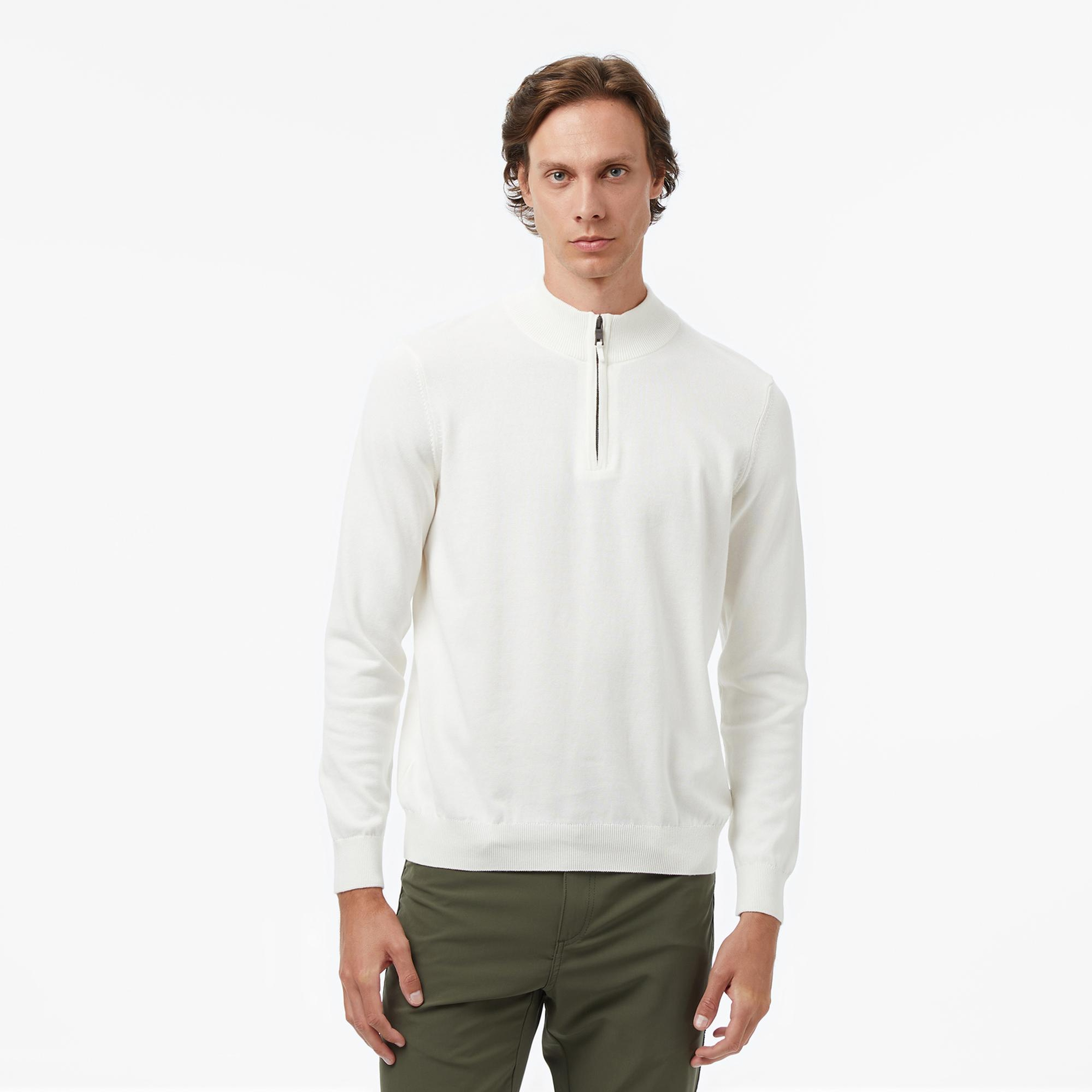 Nautica Erkek Krem Rengi Classic Fit Kazak