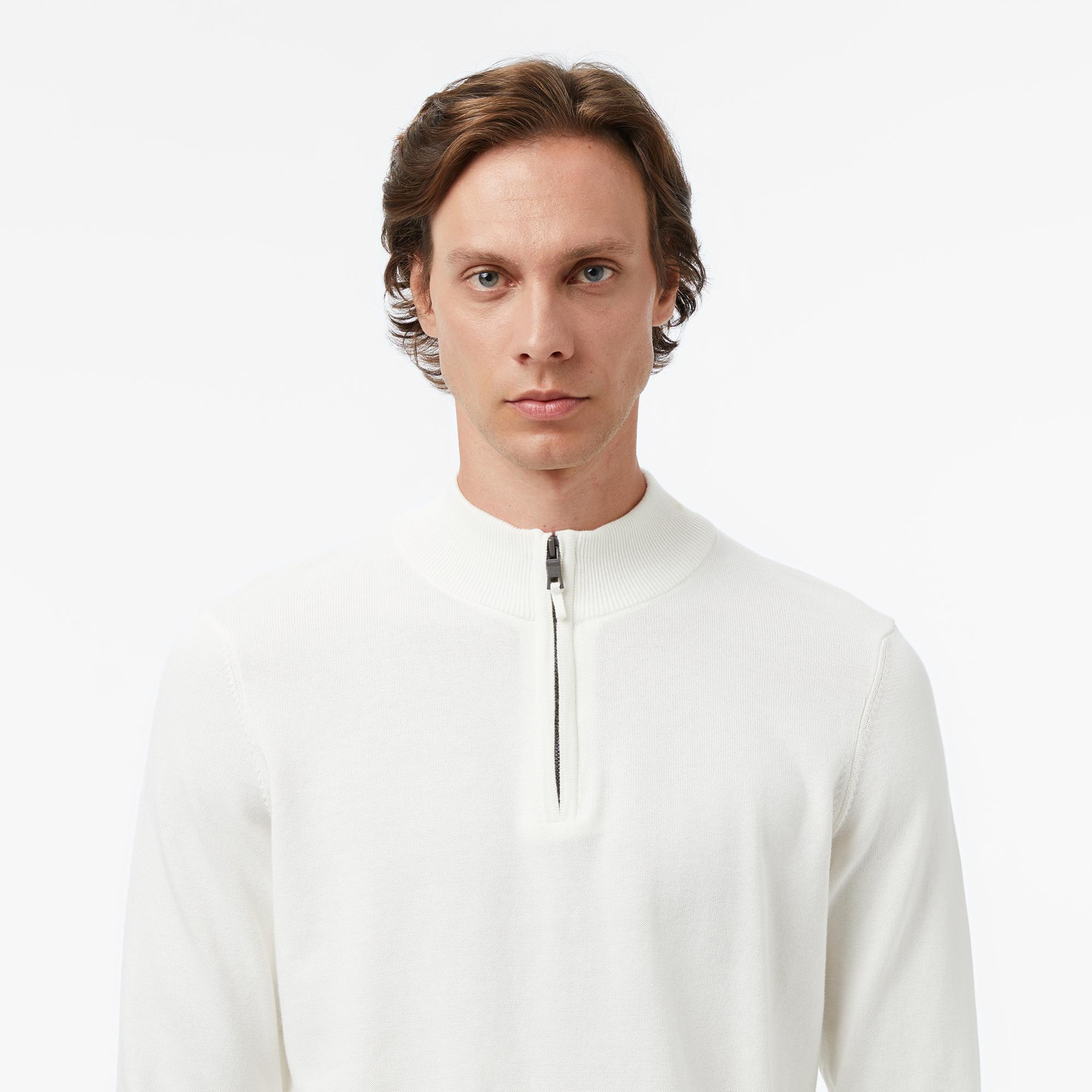 Nautica Erkek Krem Rengi Classic Fit Kazak