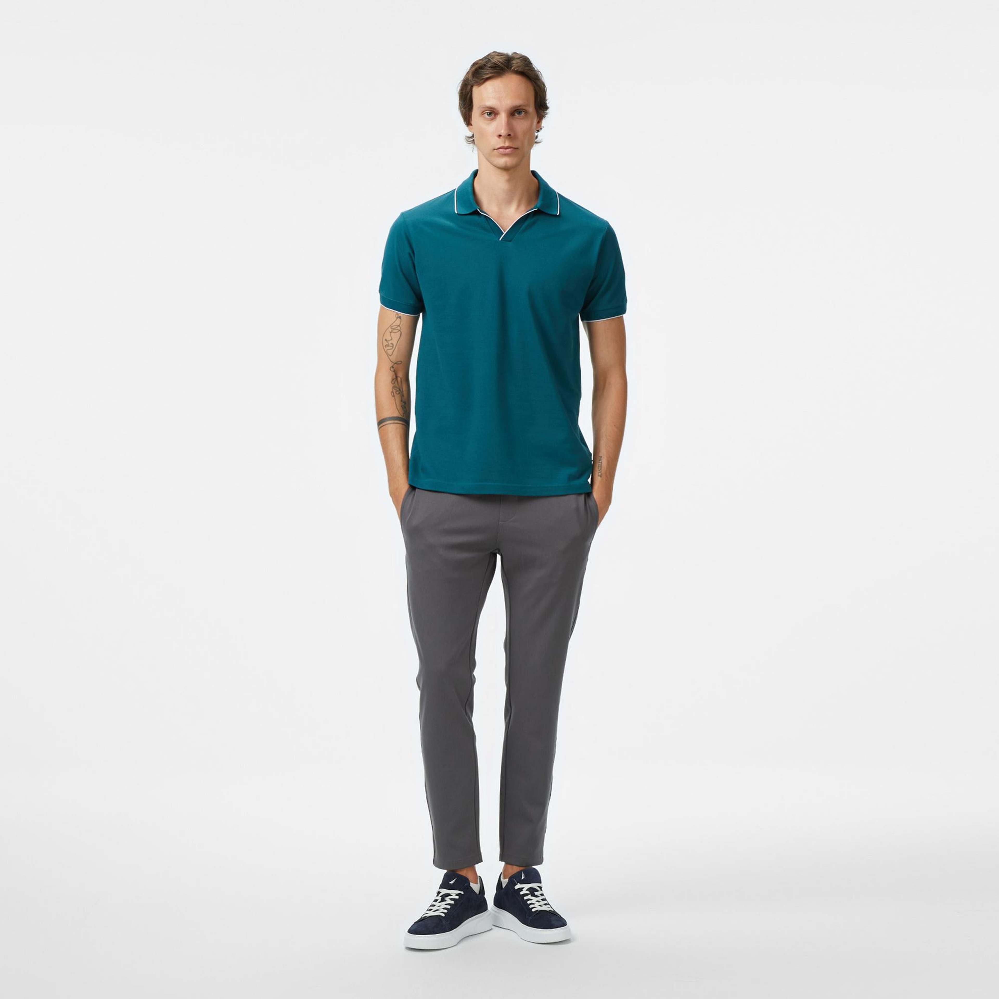 Nautica Erkek Yeşil Classic Fit Polo Yaka T-Shirt