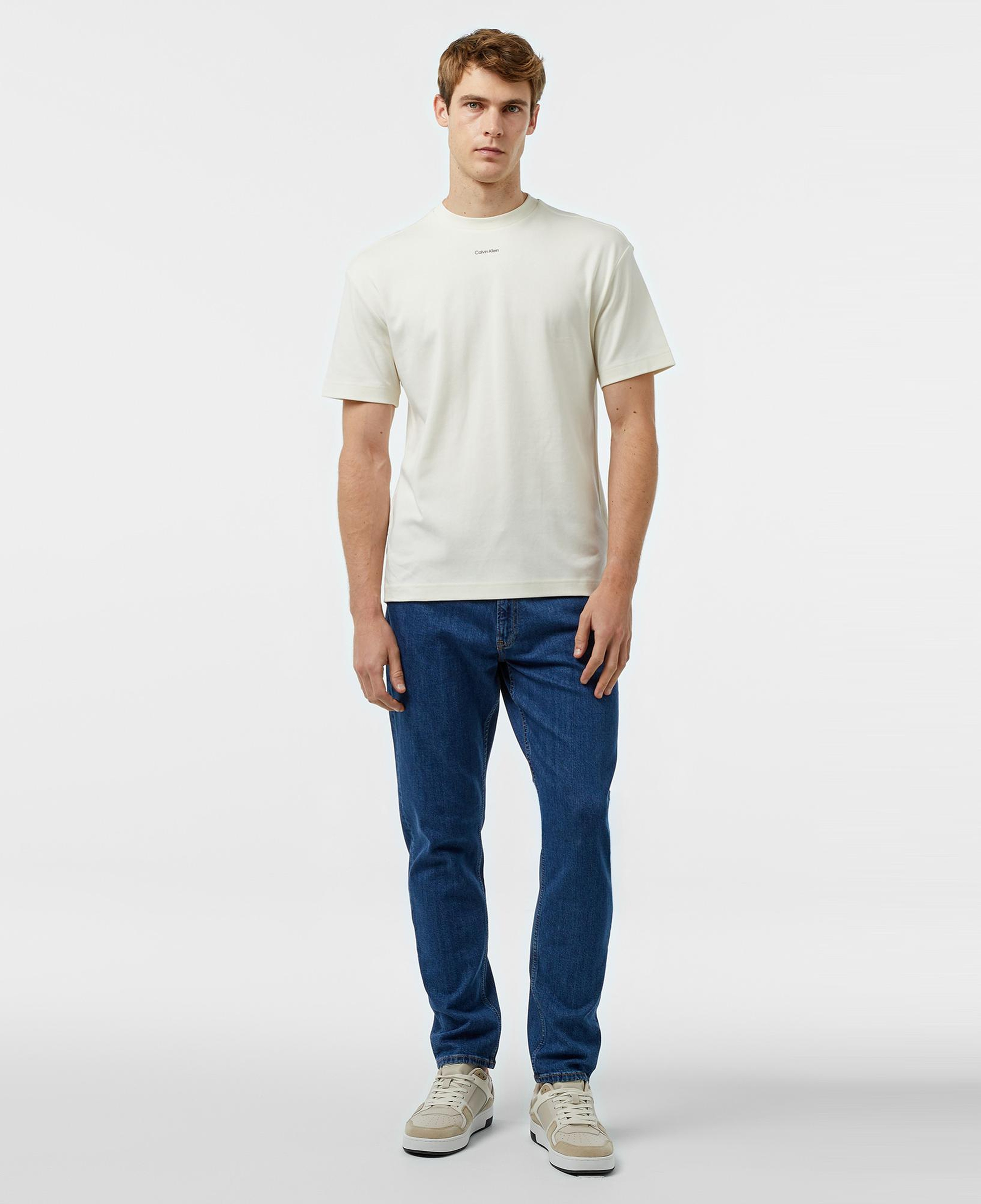 Calvin Klein Nano Logo Interlock Erkek Beyaz T-Shirt