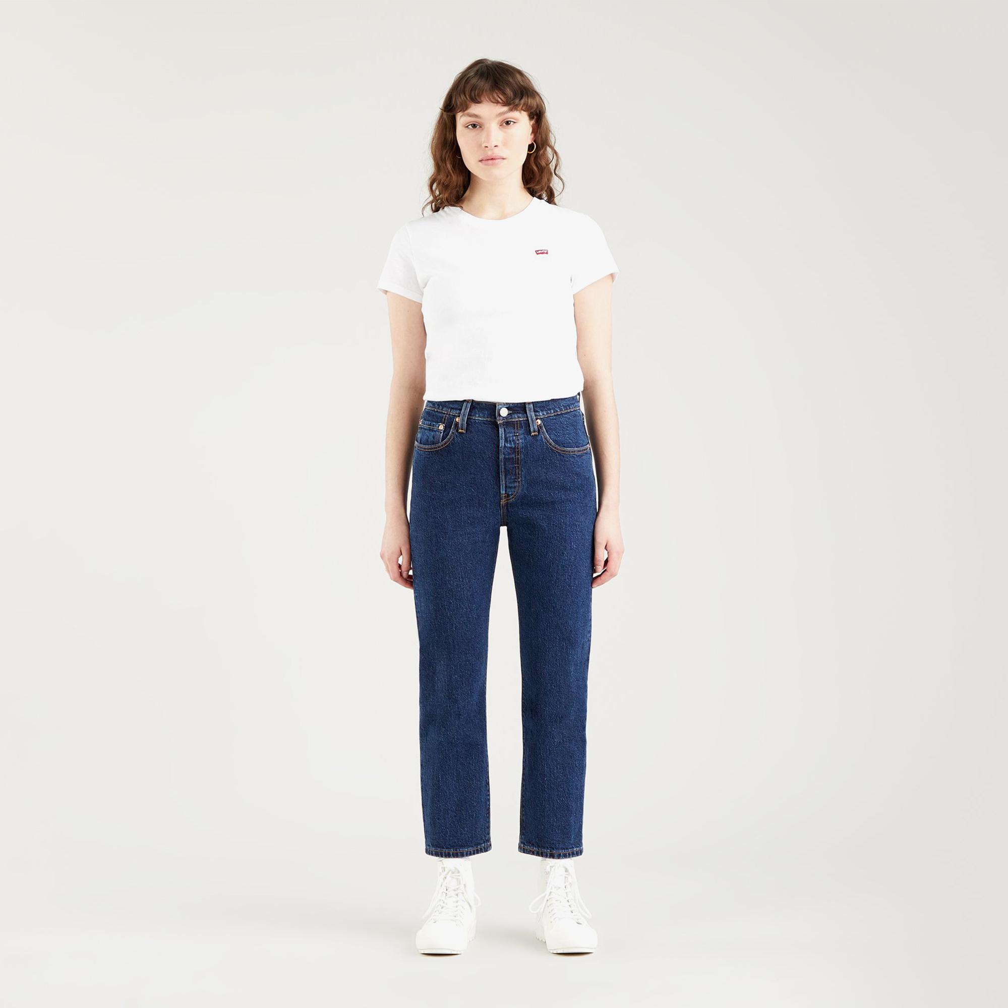 Levi's 501 Crop Salsa Stonewash Kadın Lacivert Jean