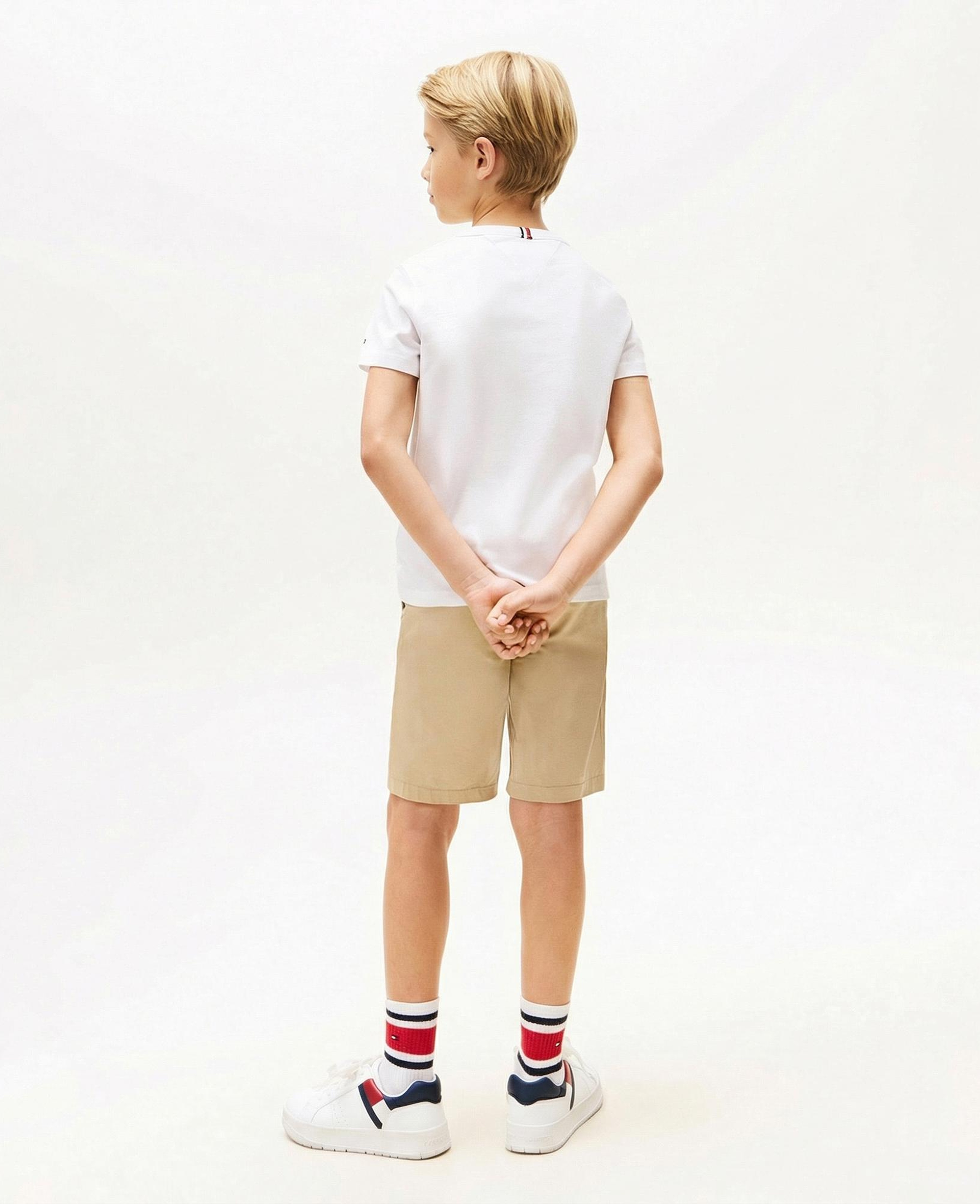 Tommy Hilfiger Curved Graphic Çocuk Beyaz T-Shirt