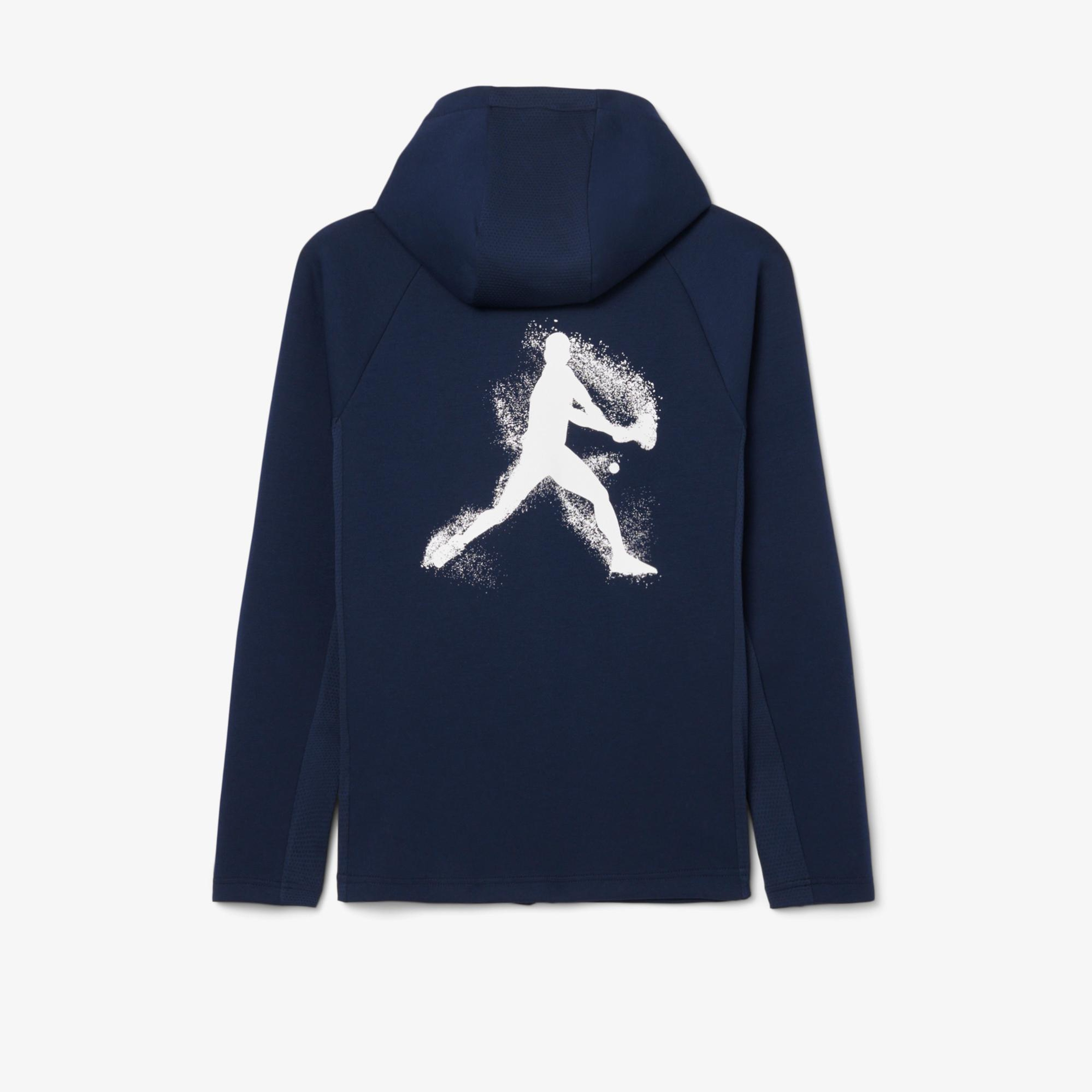 Lacoste Tennis x Novak Djokovic Erkek Regular Fit Fermuarlı Baskılı Lacivert Eşofman Takımı