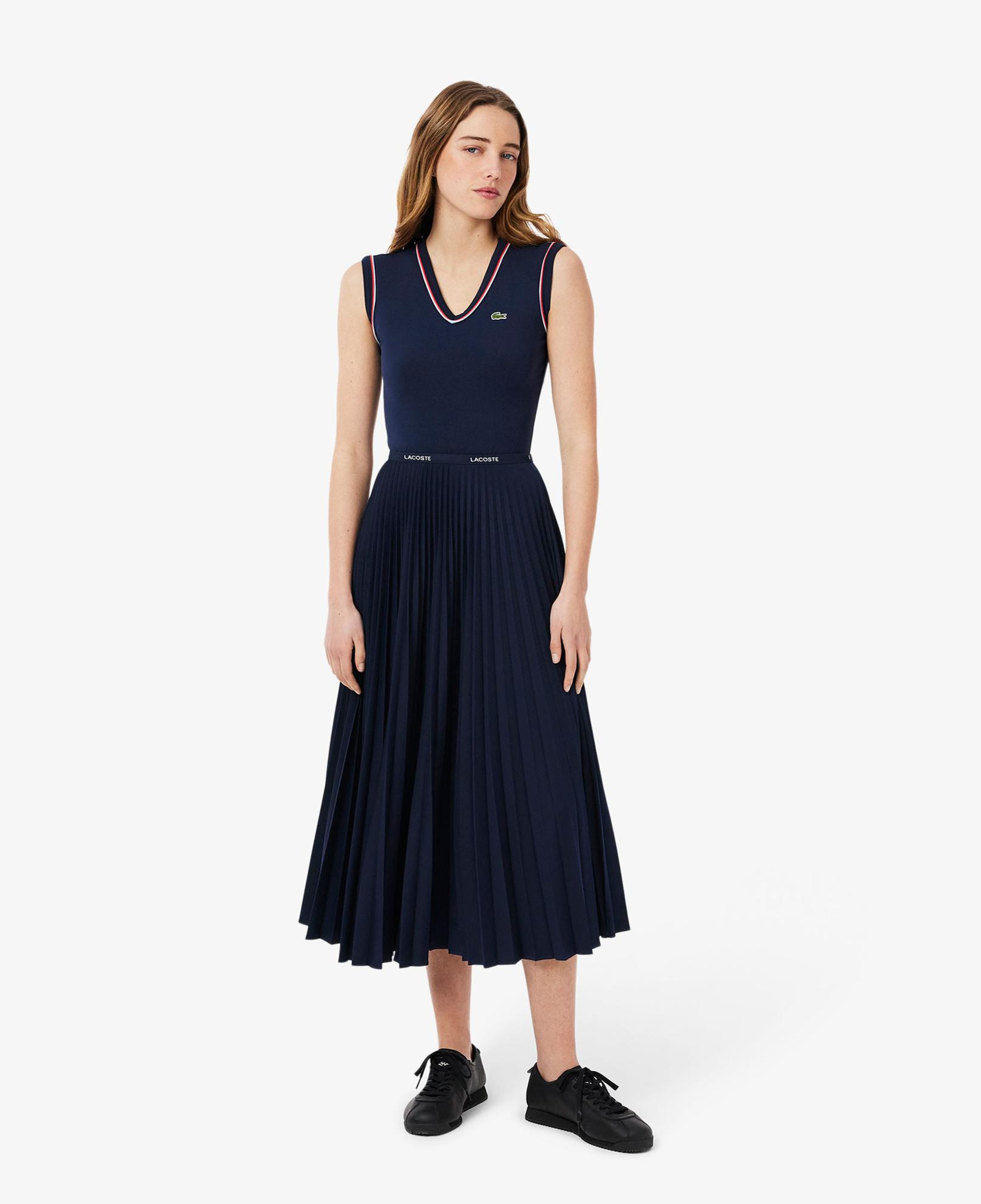 Lacoste Kadın Pileli Lacivert Etek