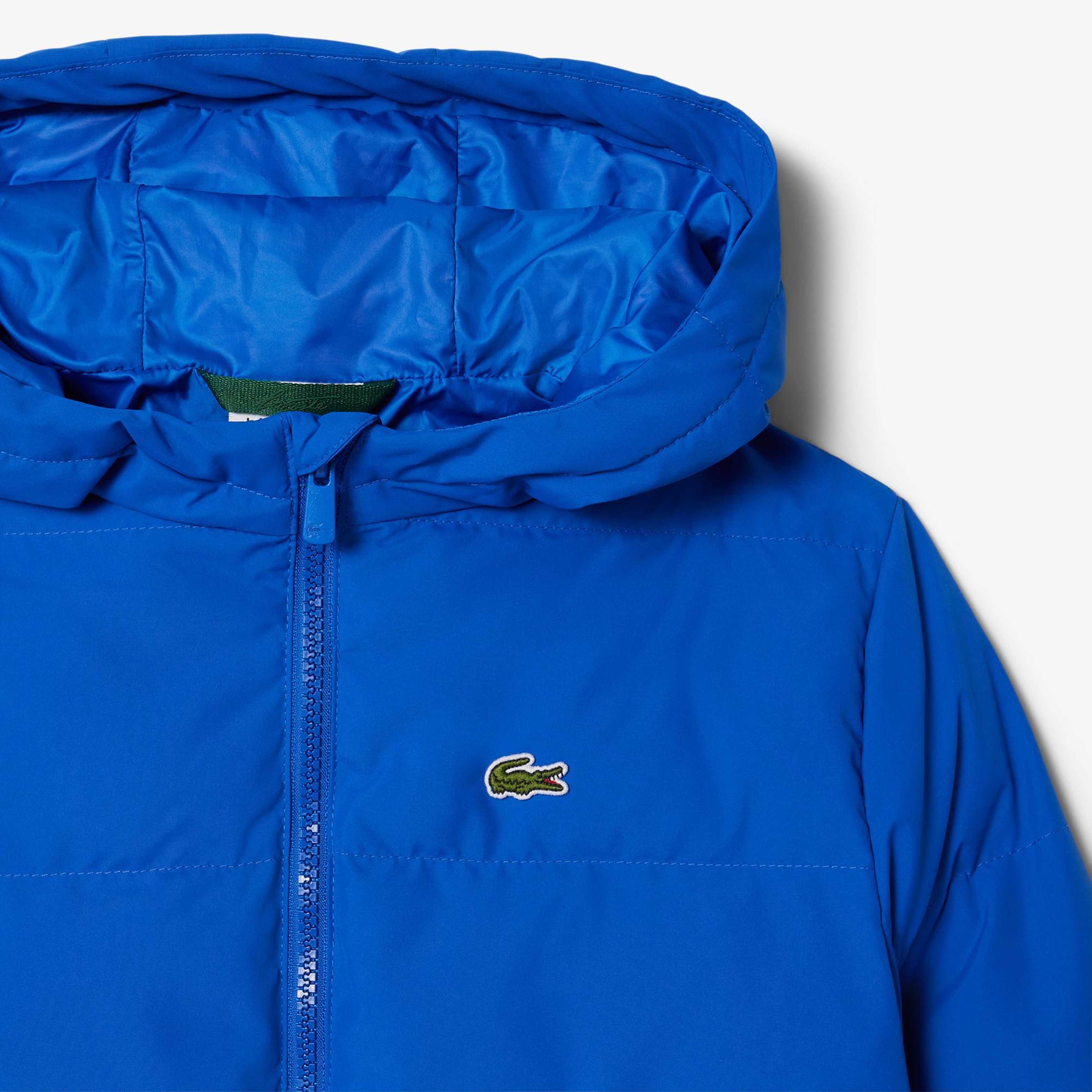 Lacoste Çocuk Kapüşonlu Mavi Şişme Mont