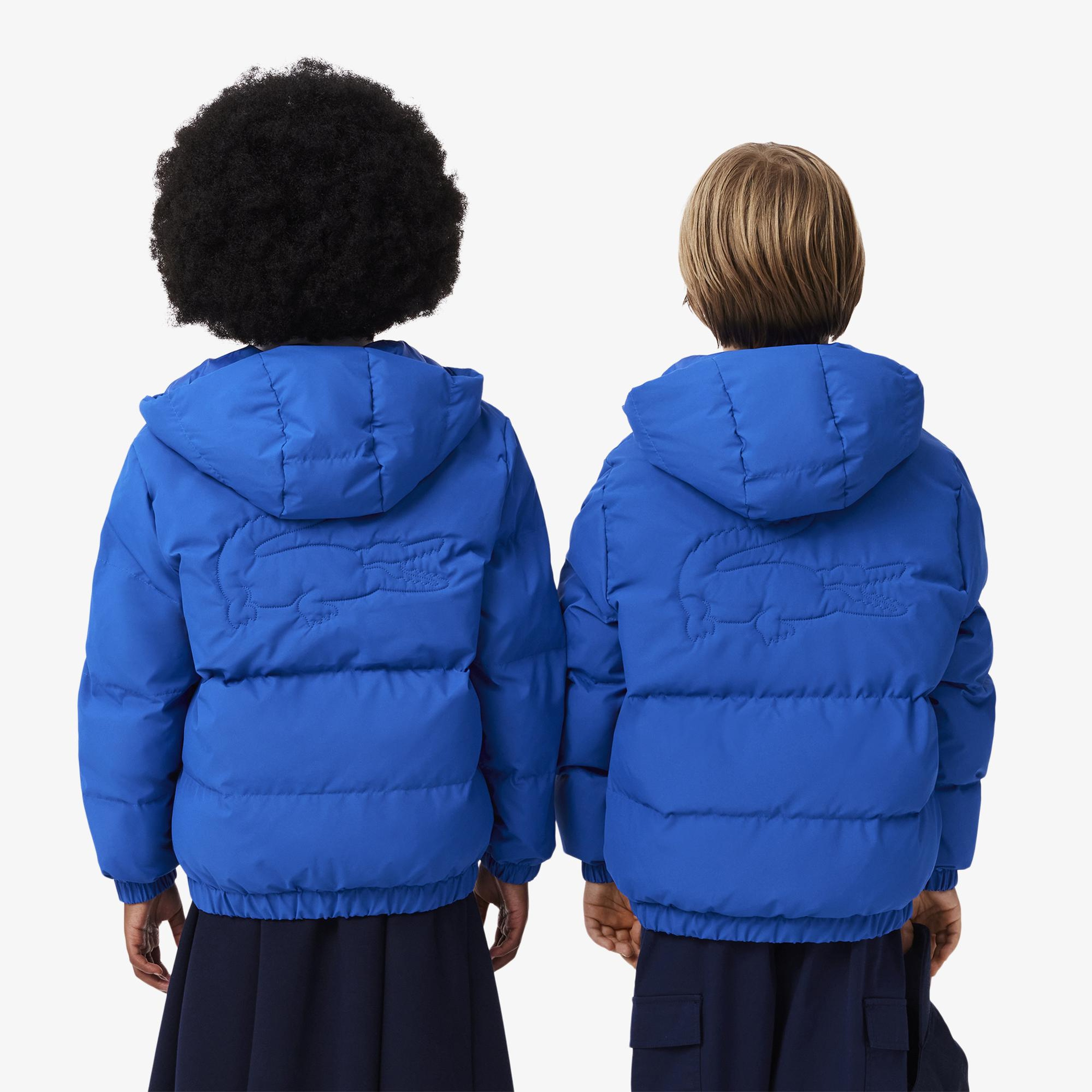 Lacoste Çocuk Kapüşonlu Mavi Şişme Mont