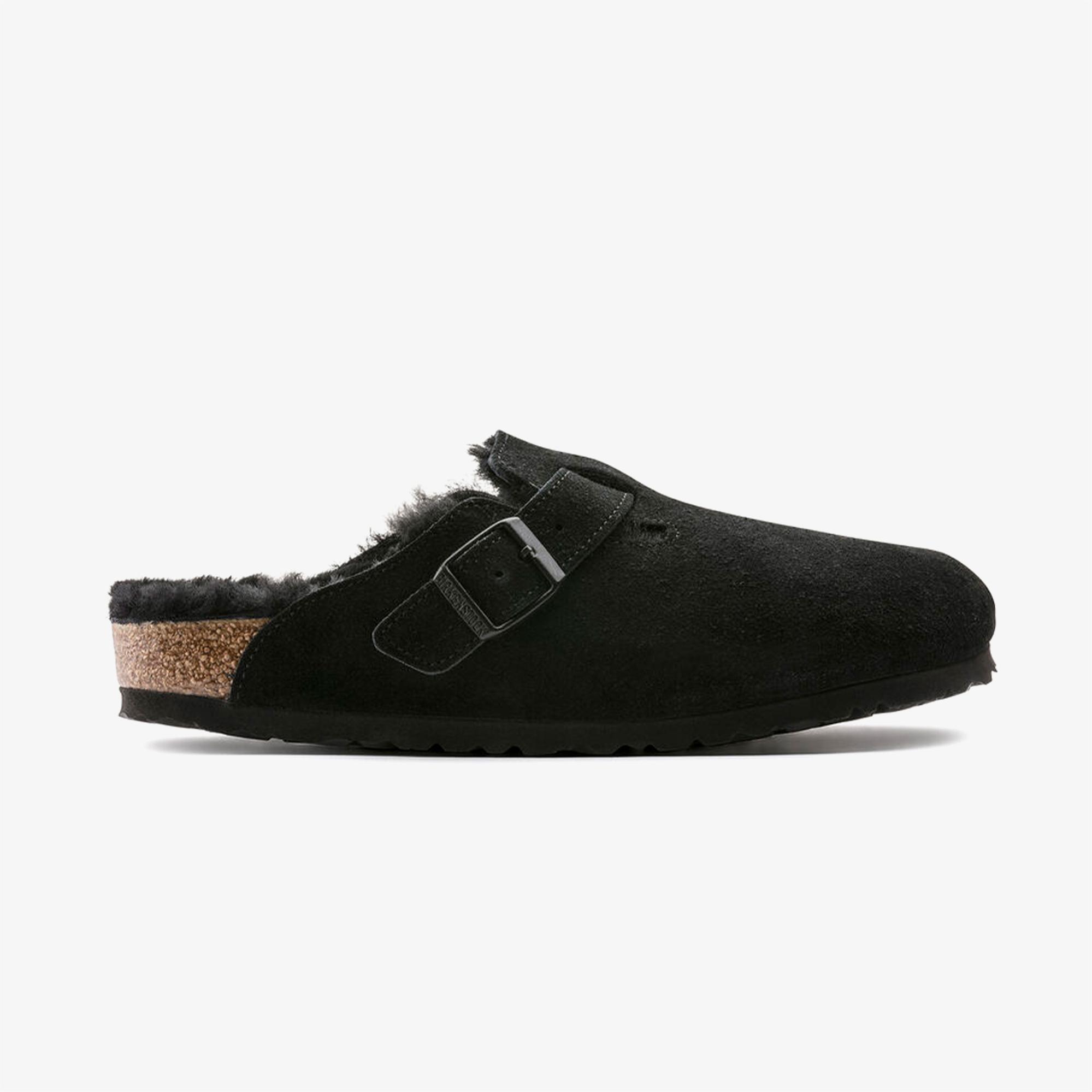 Birkenstock Boston Fell VI Unisex Siyah Terlik