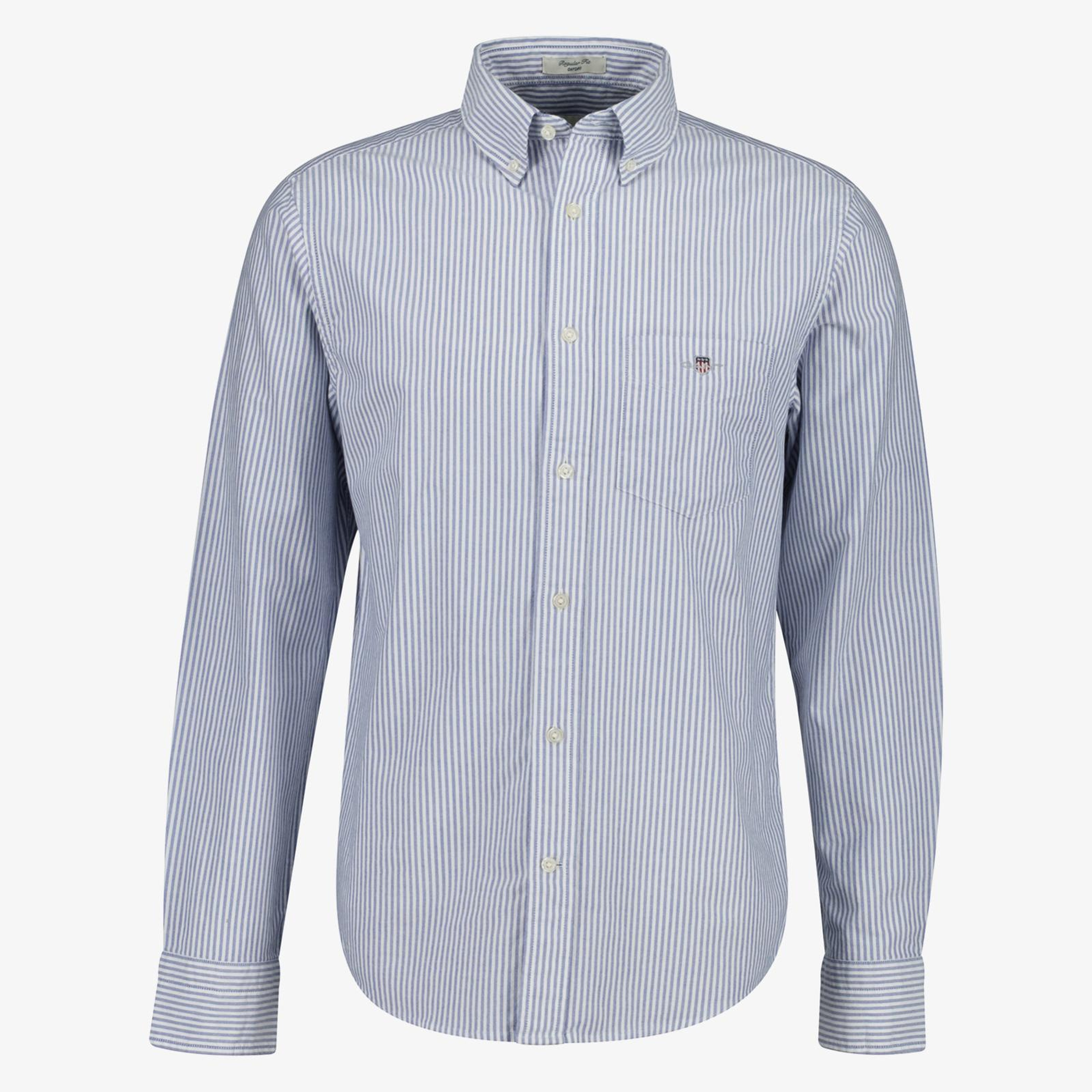 GANT Erkek Mavi Regular Fit Çizgili Logolu Gömlek