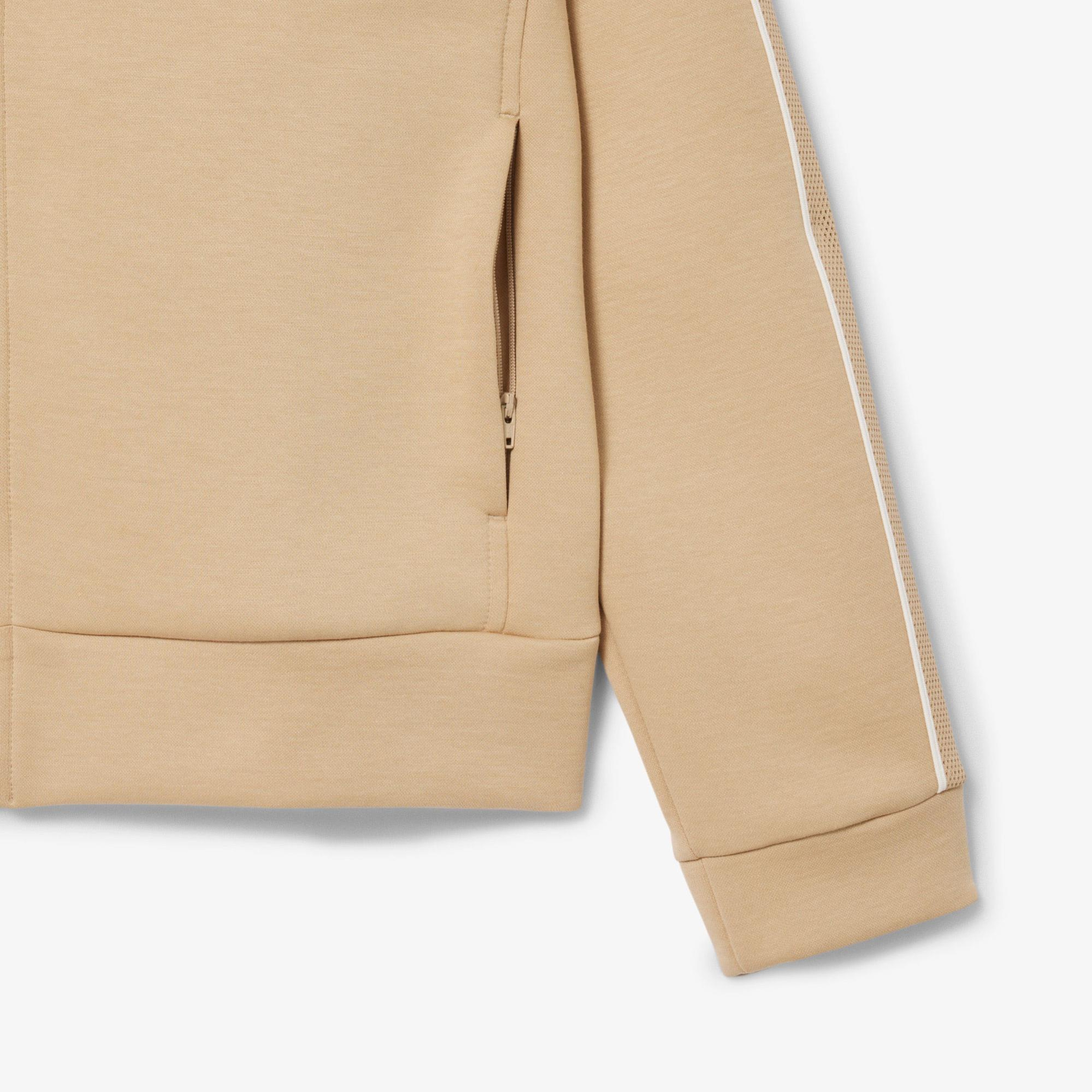 Erkek Regular Fit Fermuarlı Bej Sweatshirt
