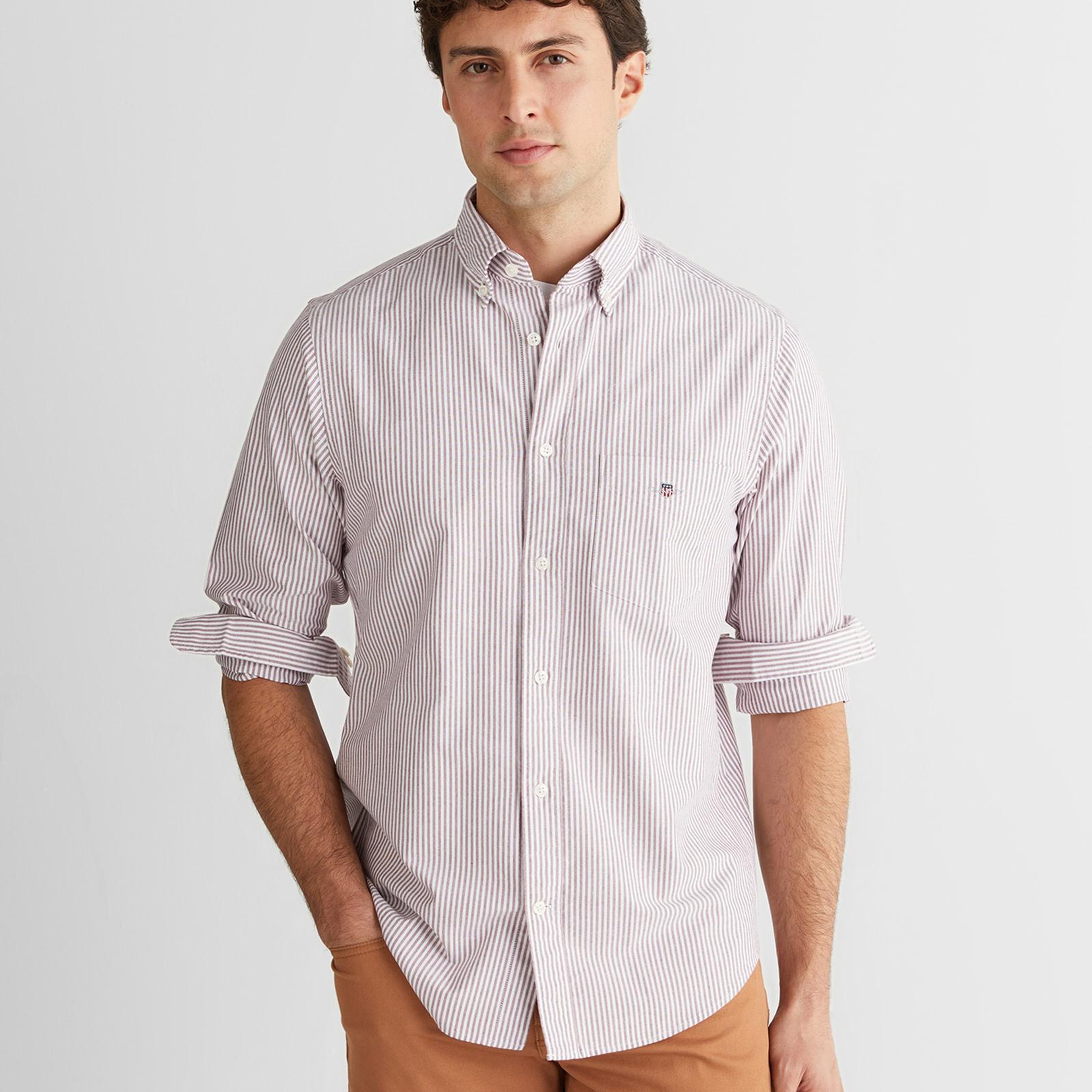 GANT Erkek Bordo Regular Fit Düğmeli Gömlek