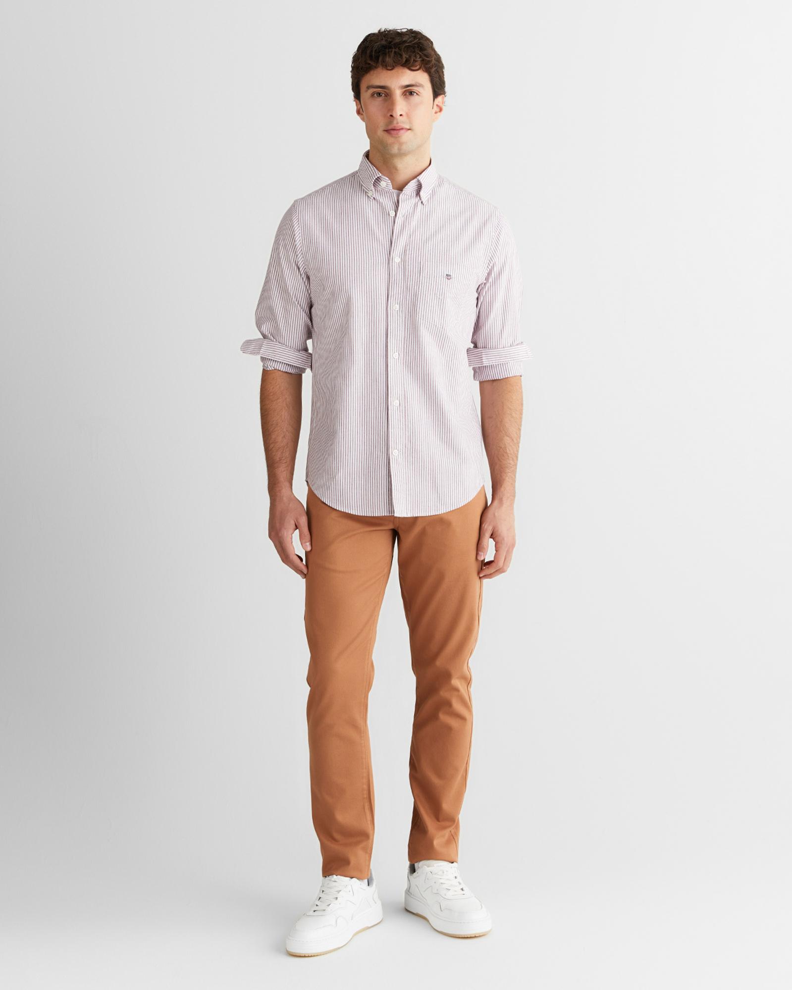 GANT Erkek Bordo Regular Fit Düğmeli Gömlek