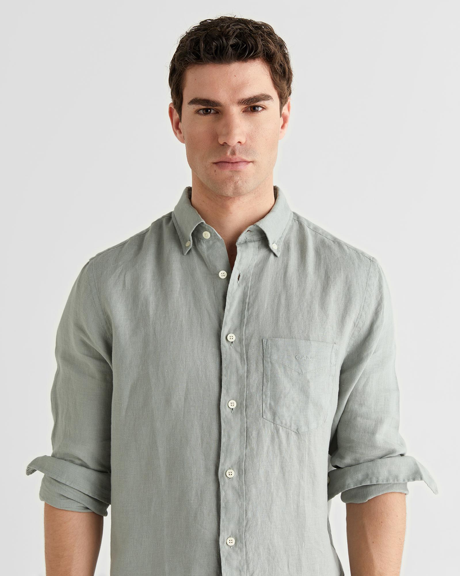 GANT Erkek Yeşil Regular Fit Gömlek