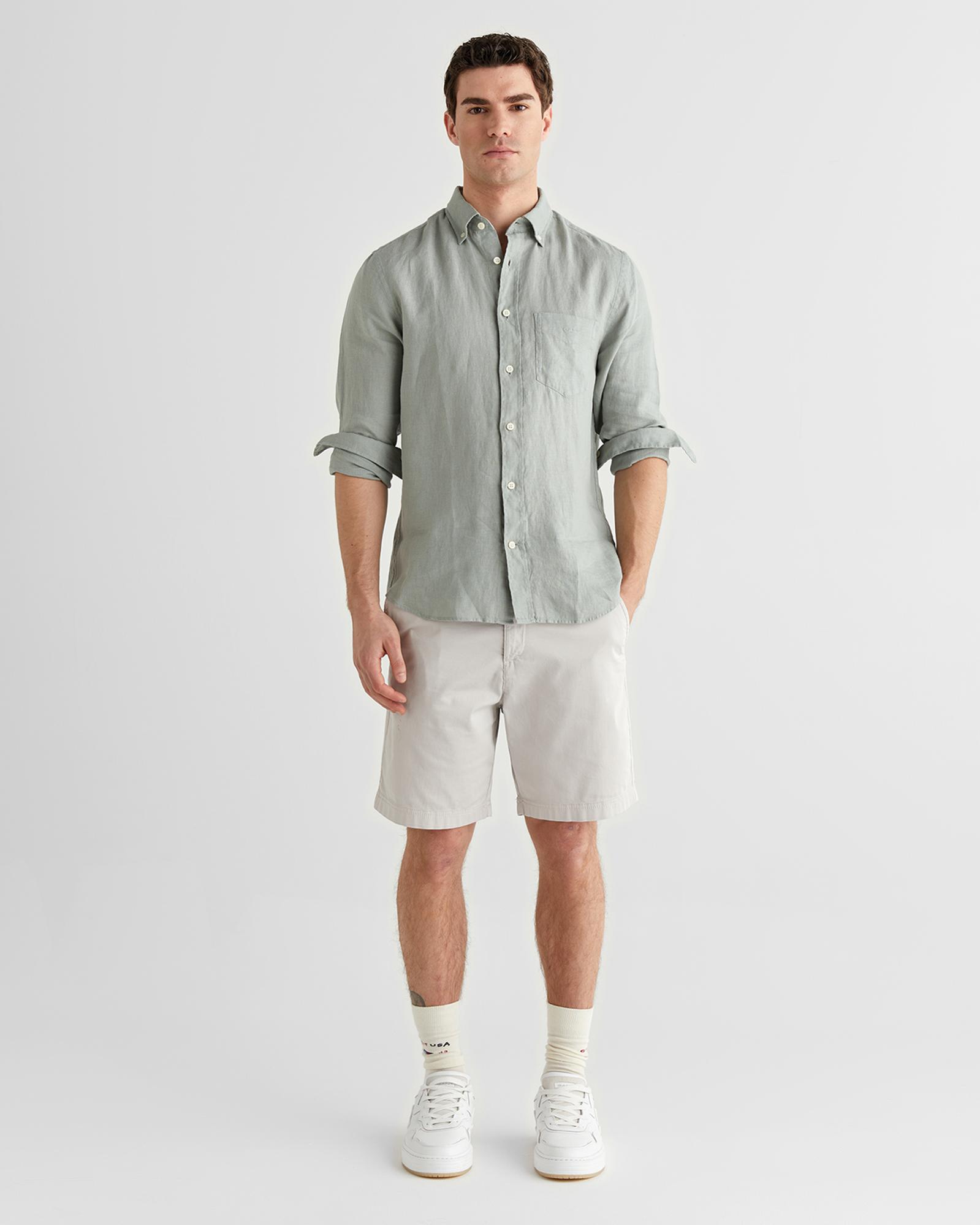 GANT Erkek Yeşil Regular Fit Gömlek