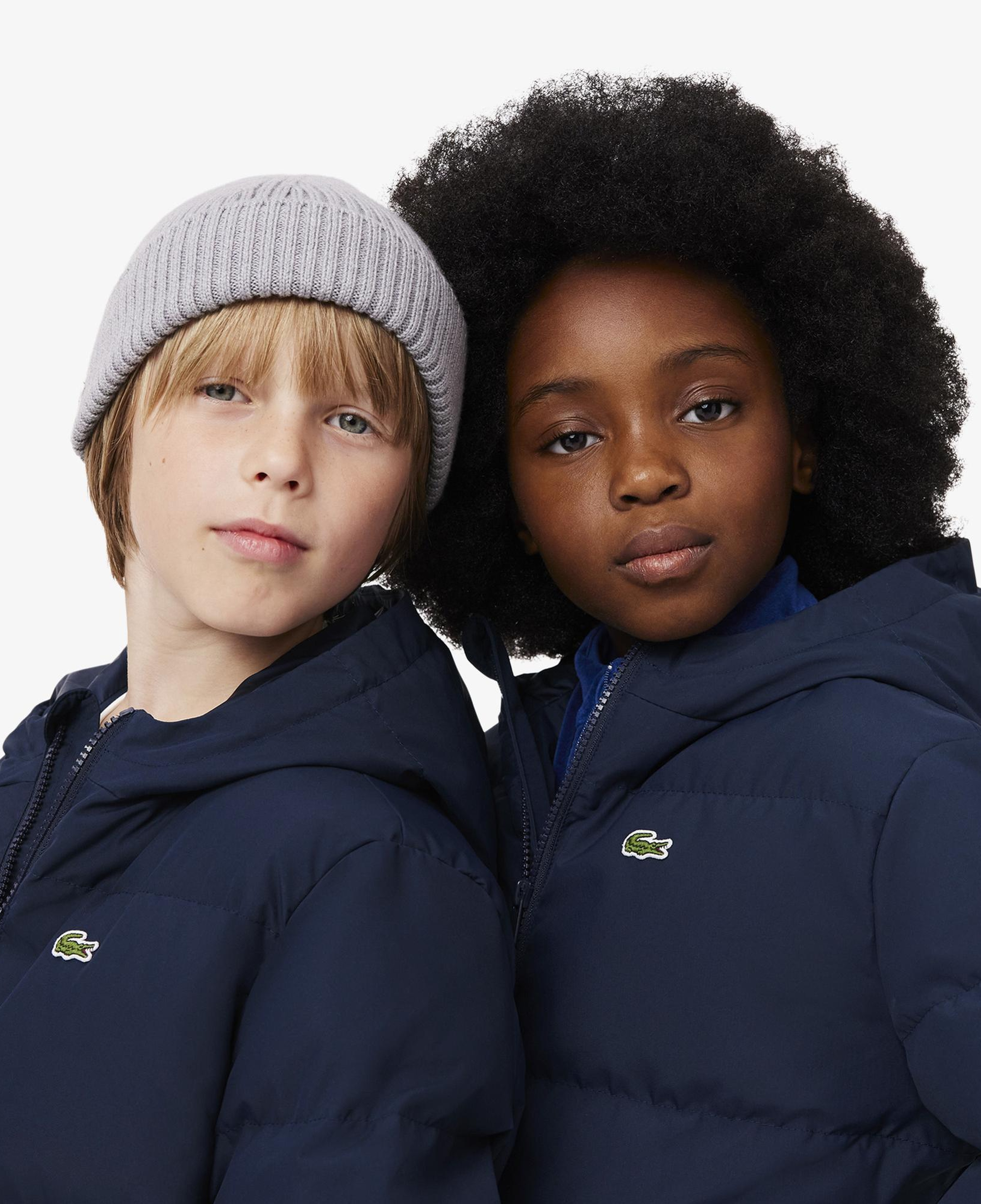 Lacoste Çocuk Kapüşonlu Lacivert Şişme Mont