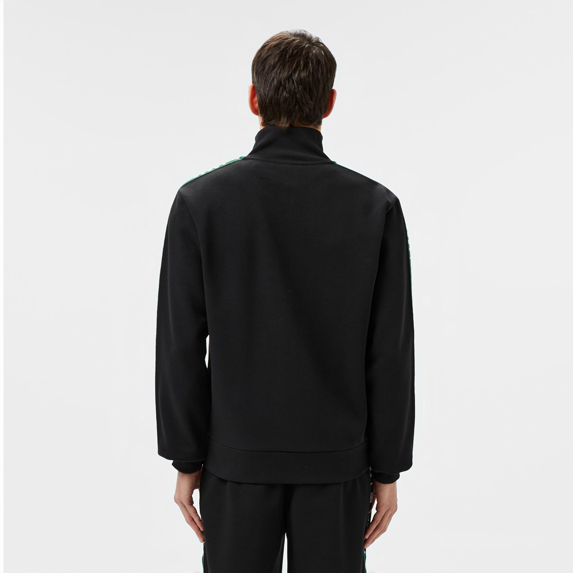 Lacoste Erkek Fermuarlı Baskılı Siyah Sweatshirt