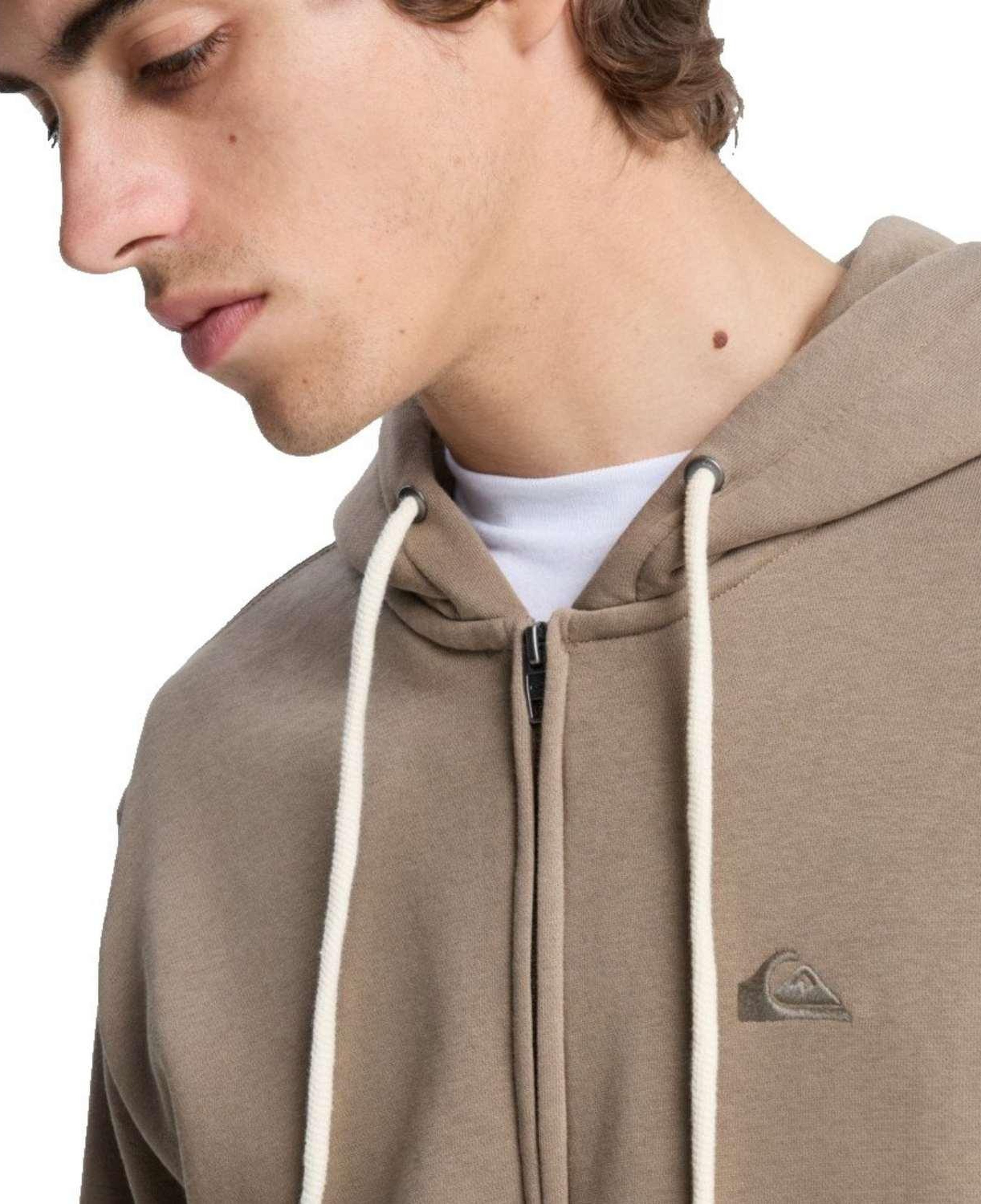 Quiksilver Salt Water Zip Hoodie Erkek Bej Sweatshirt