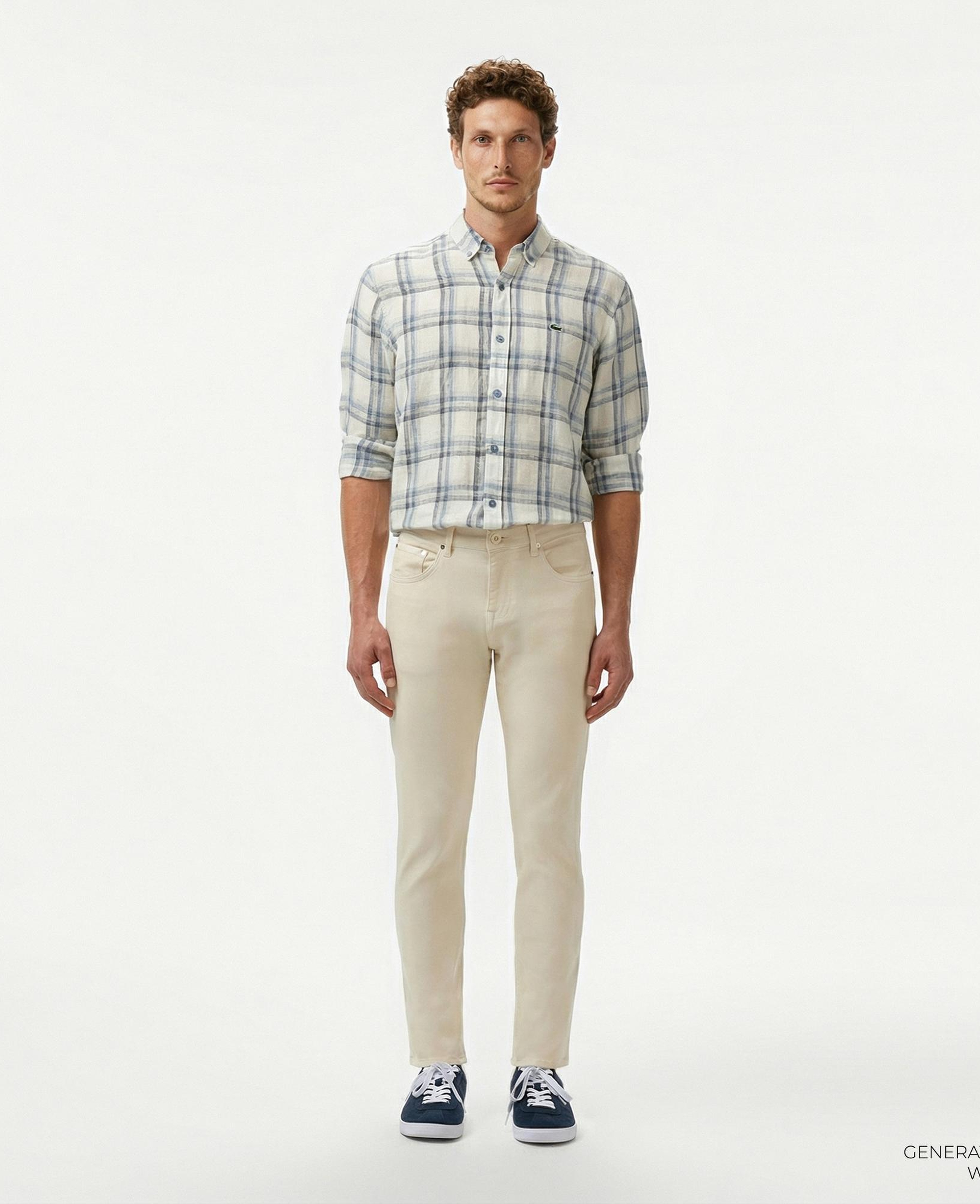 Lacoste Erkek Slim Fit Krem Jean Pantolon