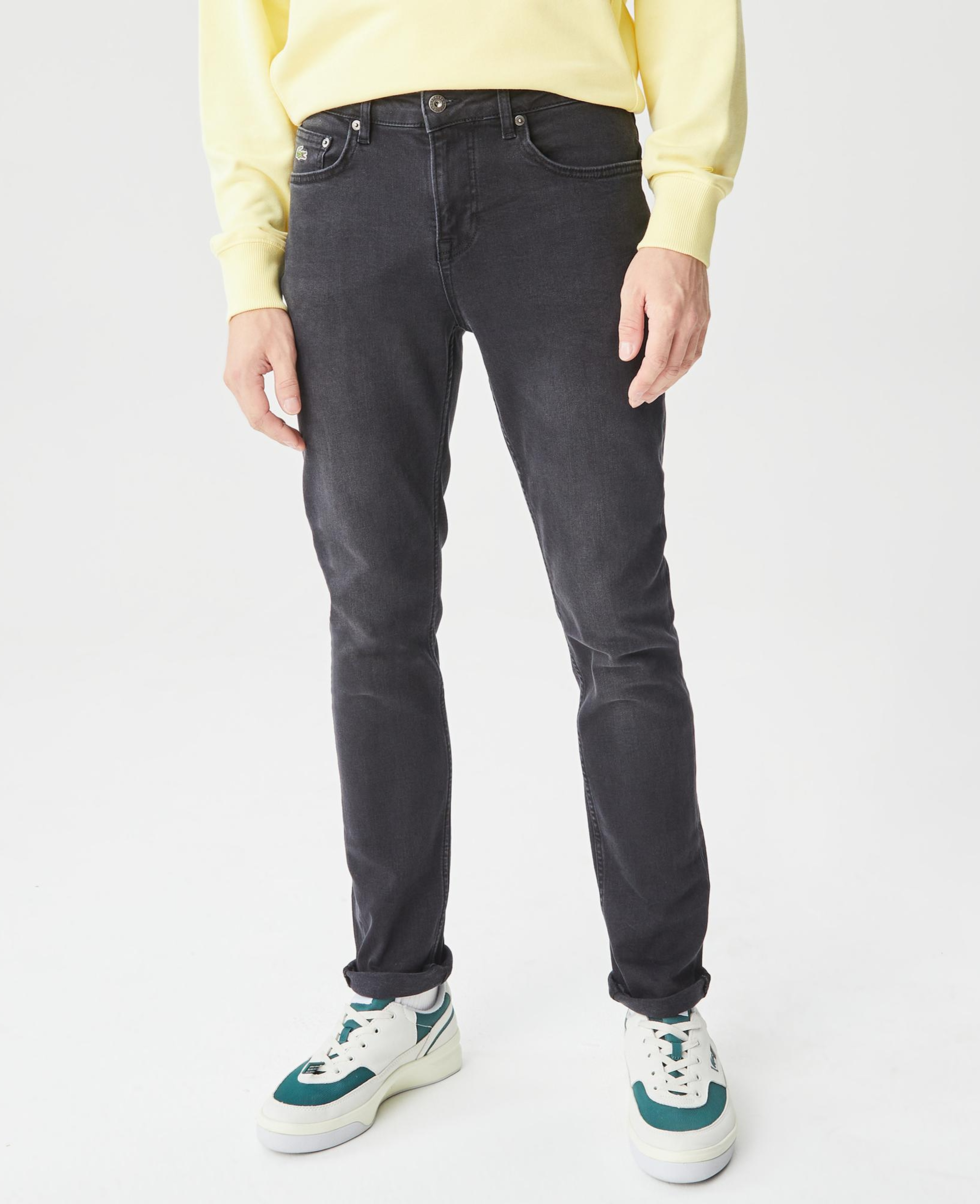 Lacoste Erkek Slim Fit Denim Gri Jean Pantolon