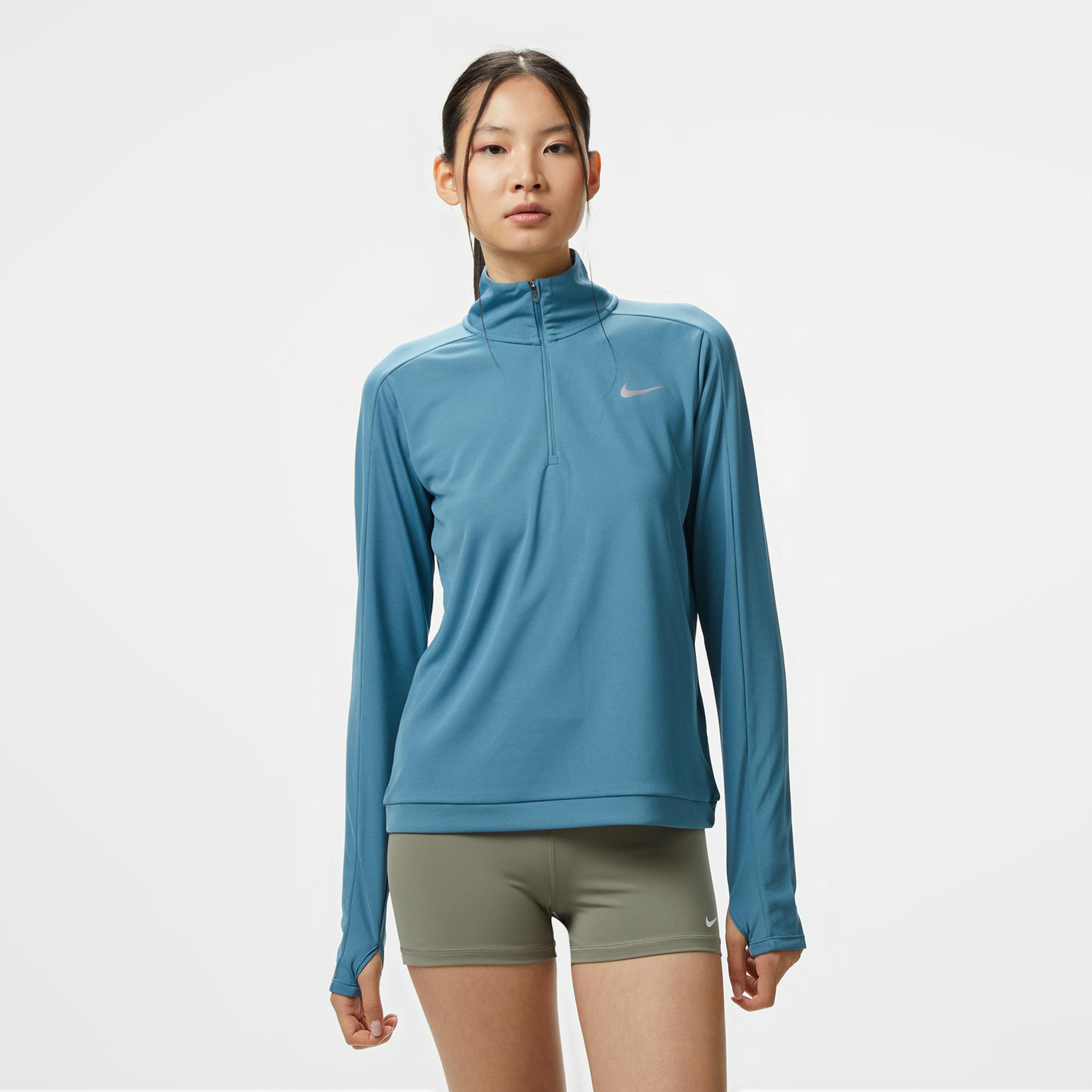Nike Dri-Fit Pacer Kadın Mavi Sweatshirt